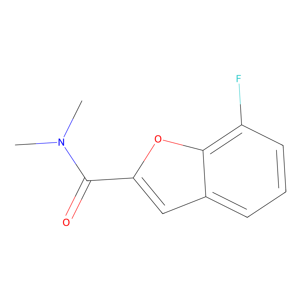 7-fluoro-N,N-dimethyl-1-benzofuran-2-carboxamide molecular structure, CAS 1465408-28-9