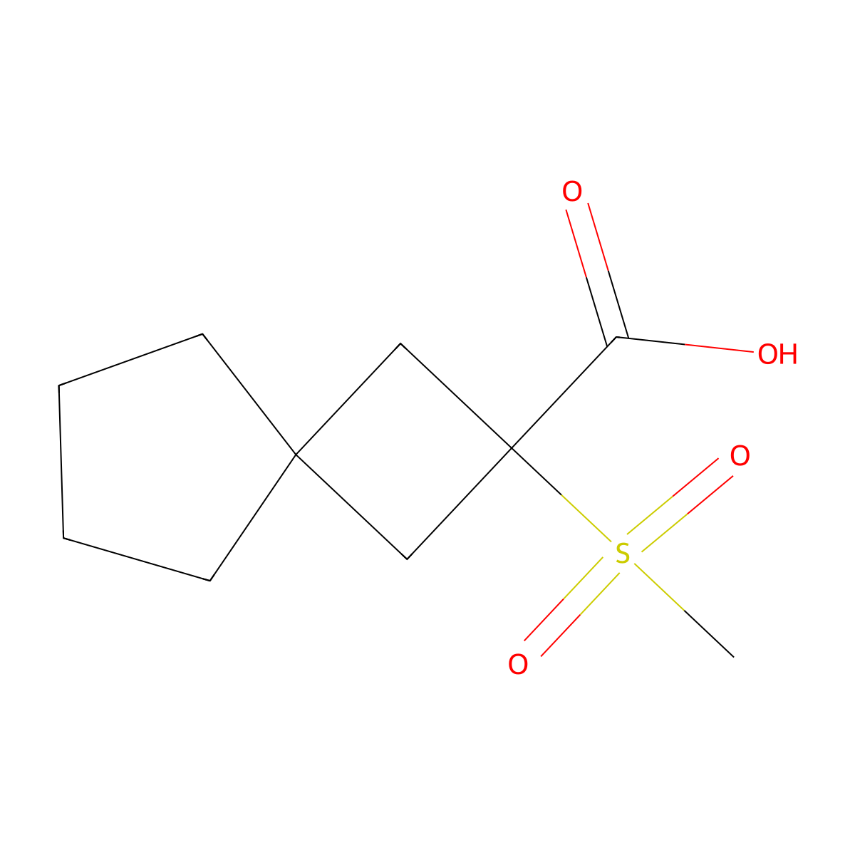 2-Methanesulfonylspiro[3.4]octane-2-carboxylic acid molecular structure, CAS 1465413-77-7