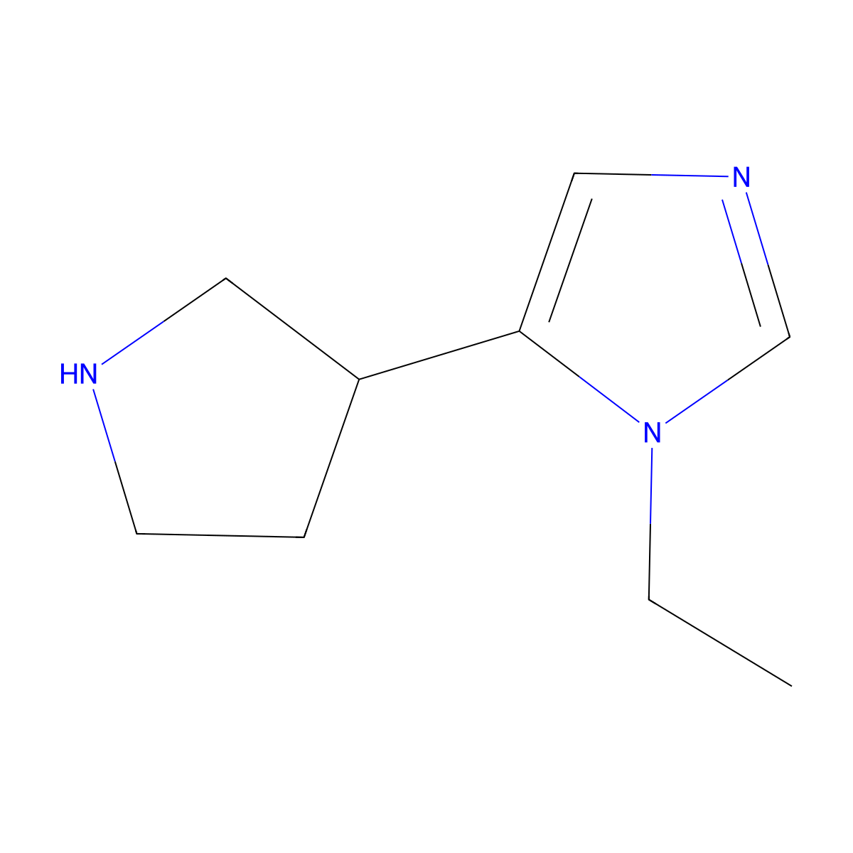 1-ethyl-5-(pyrrolidin-3-yl)-1H-imidazole molecular structure, CAS 1465419-63-9