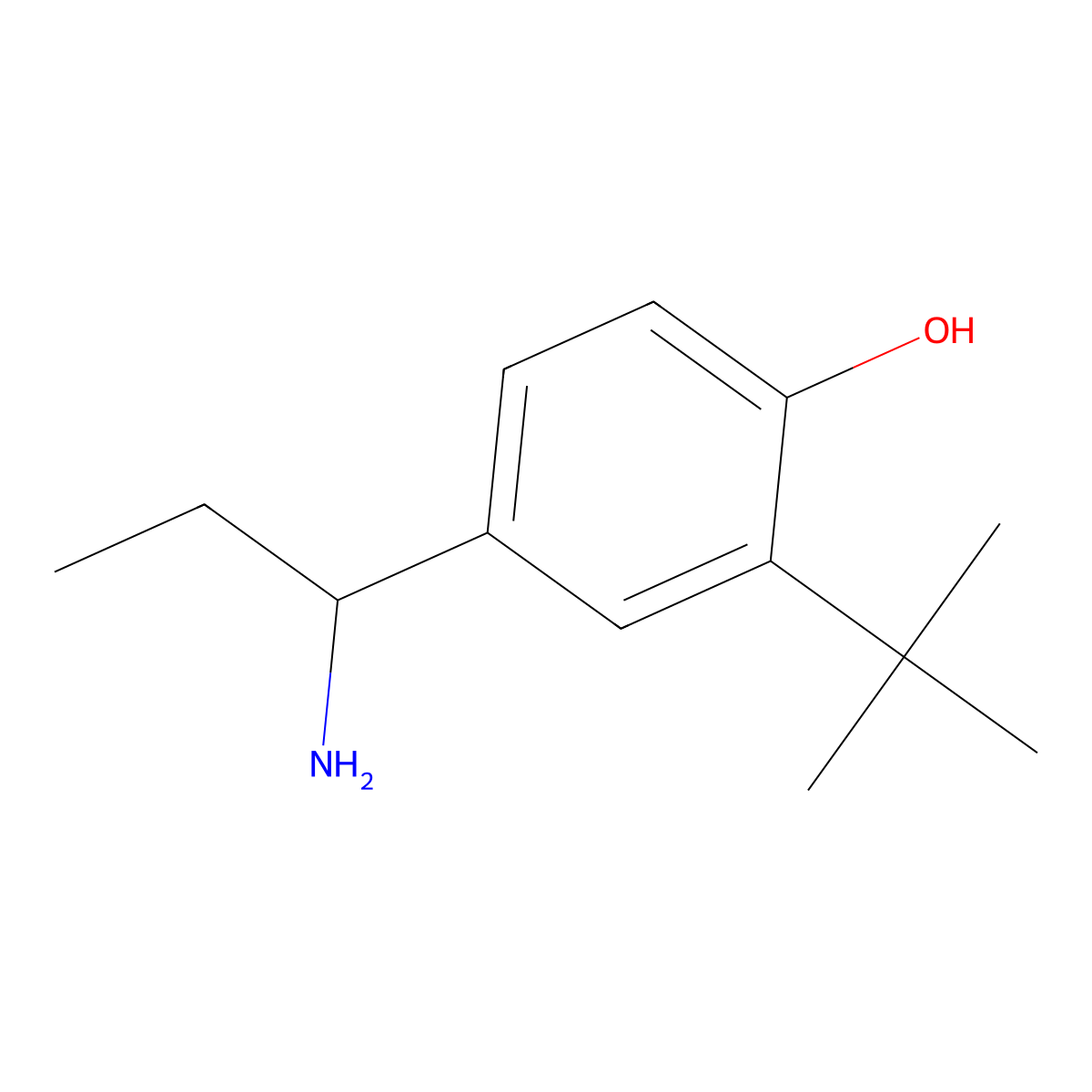 4-(1-Aminopropyl)-2-tert-butylphenol molecular structure, CAS 1465421-94-6