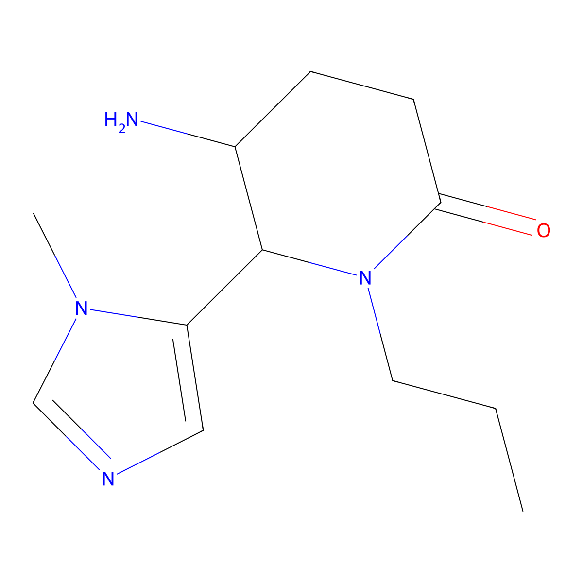 5-amino-6-(1-methyl-1H-imidazol-5-yl)-1-propylpiperidin-2-one molecular structure, CAS 1465422-18-7