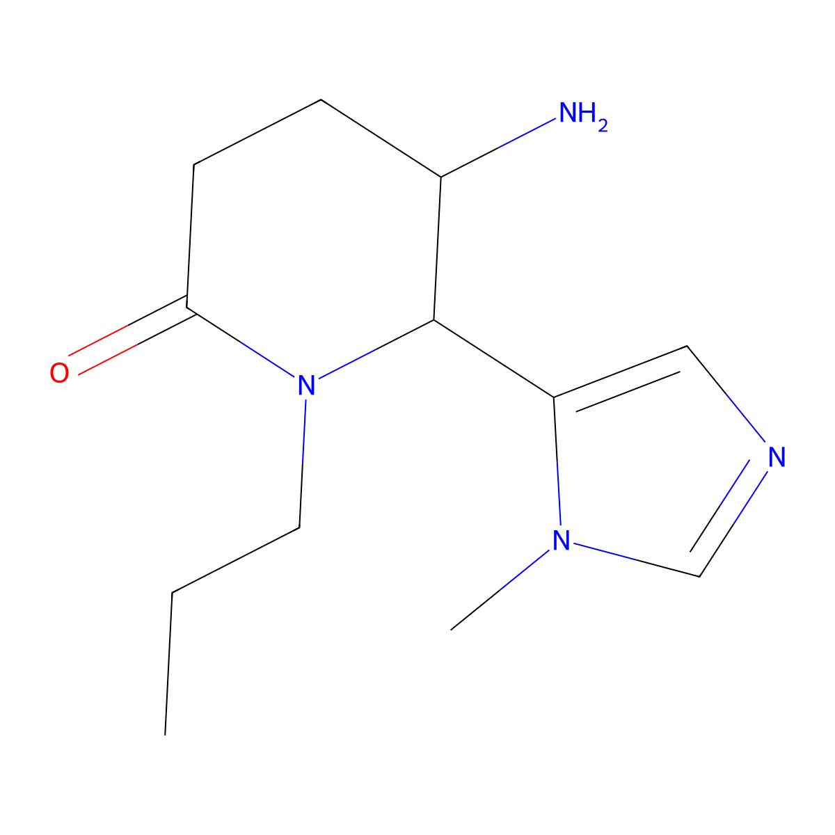 5-amino-6-(1-methyl-1H-imidazol-5-yl)-1-propylpiperidin-2-one molecular structure, CAS 1465422-18-7