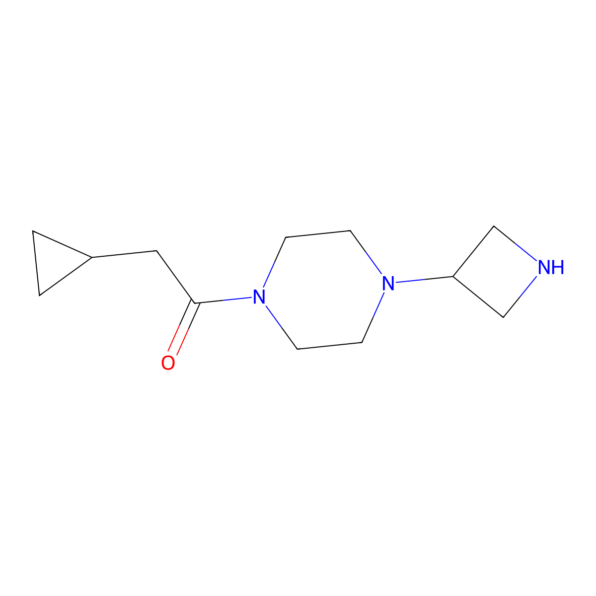 1-[4-(Azetidin-3-yl)piperazin-1-yl]-2-cyclopropylethan-1-one molecular structure, CAS 1465422-91-6