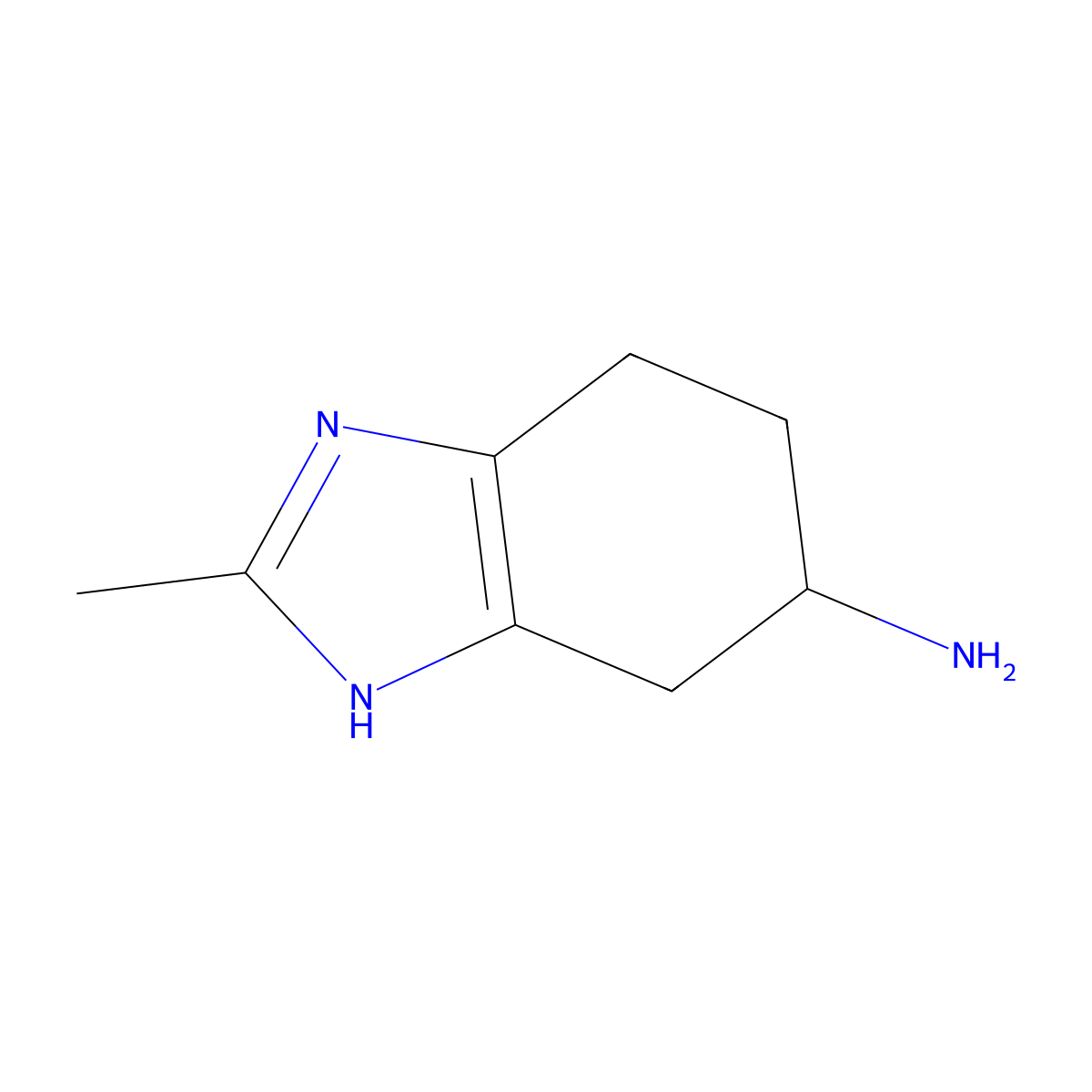 2-methyl-4,5,6,7-tetrahydro-1H-1,3-benzodiazol-6-amine molecular structure, CAS 1465447-11-3