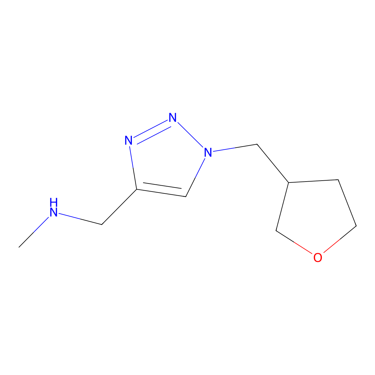 Methyl({1-[(oxolan-3-yl)methyl]-1H-1,2,3-triazol-4-yl}methyl)amine molecular structure, CAS 1465451-07-3