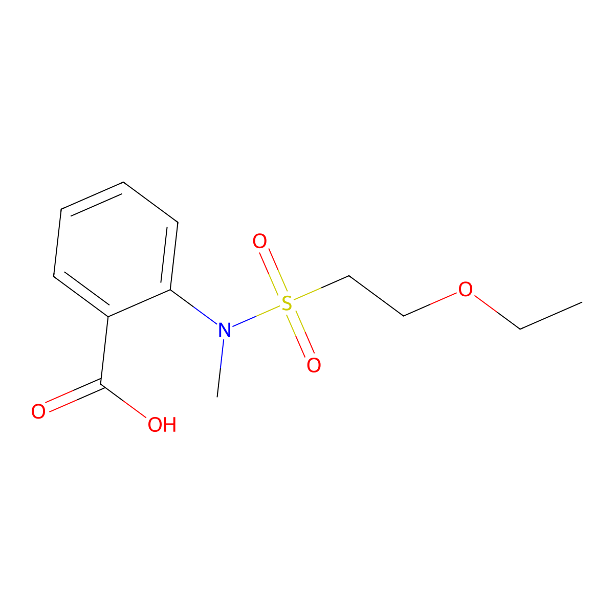 2-(N-methyl-2-ethoxyethanesulfonamido)benzoic acid molecular structure, CAS 1465463-64-2