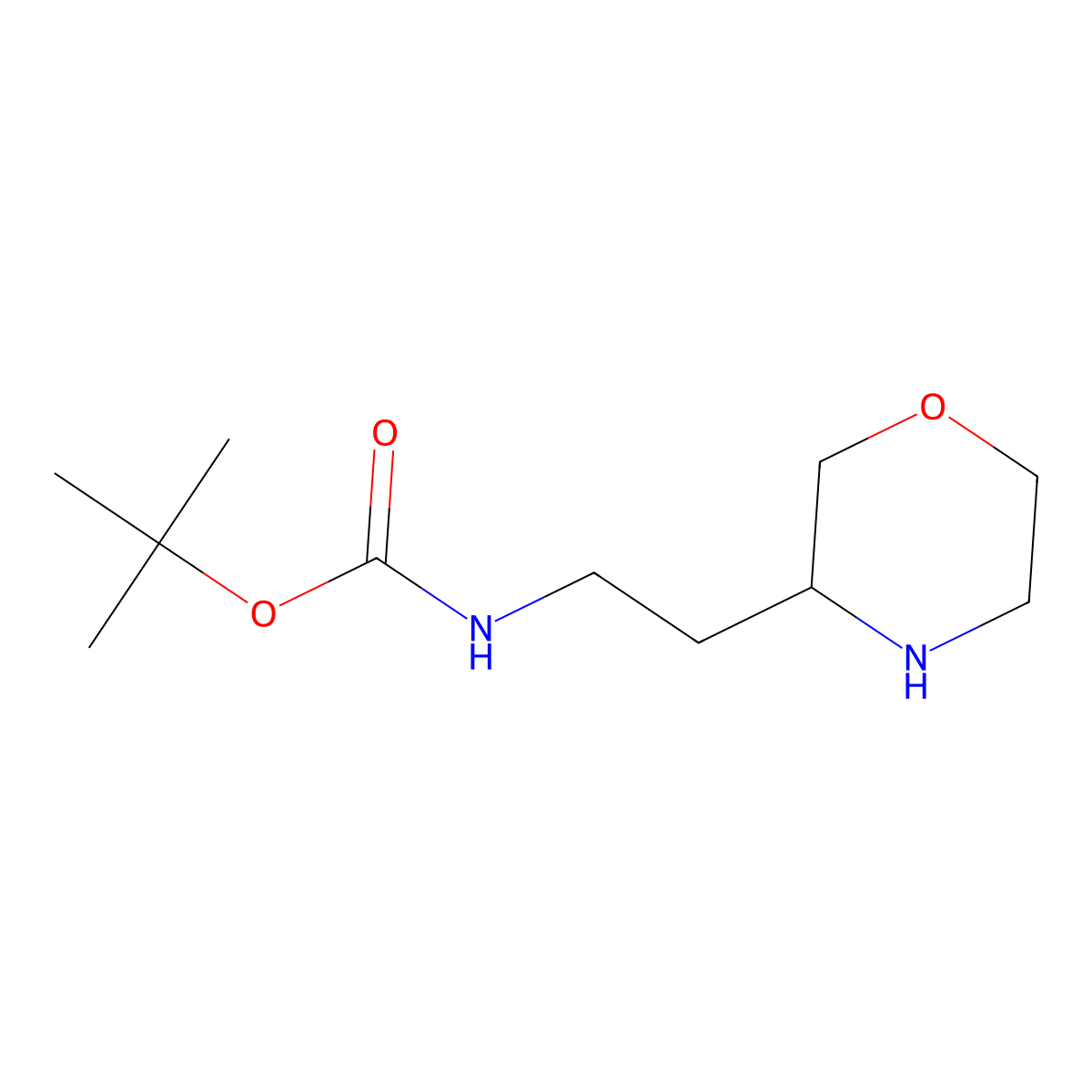 Tert-butyl N-[2-(morpholin-3-YL)ethyl]carbamate molecular structure, CAS 1465480-71-0