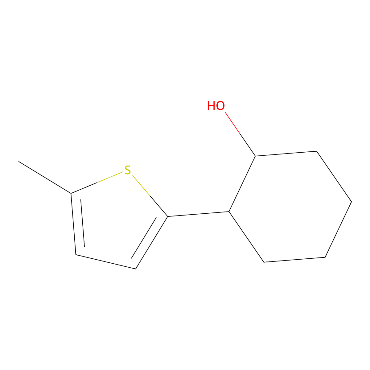 2-(5-Methylthiophen-2-yl)cyclohexan-1-ol molecular structure, CAS 1465510-64-8