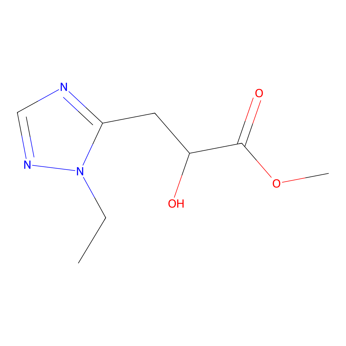 Methyl 3-(1-ethyl-1h-1,2,4-triazol-5-yl)-2-hydroxypropanoate molecular structure, CAS 1465512-76-8