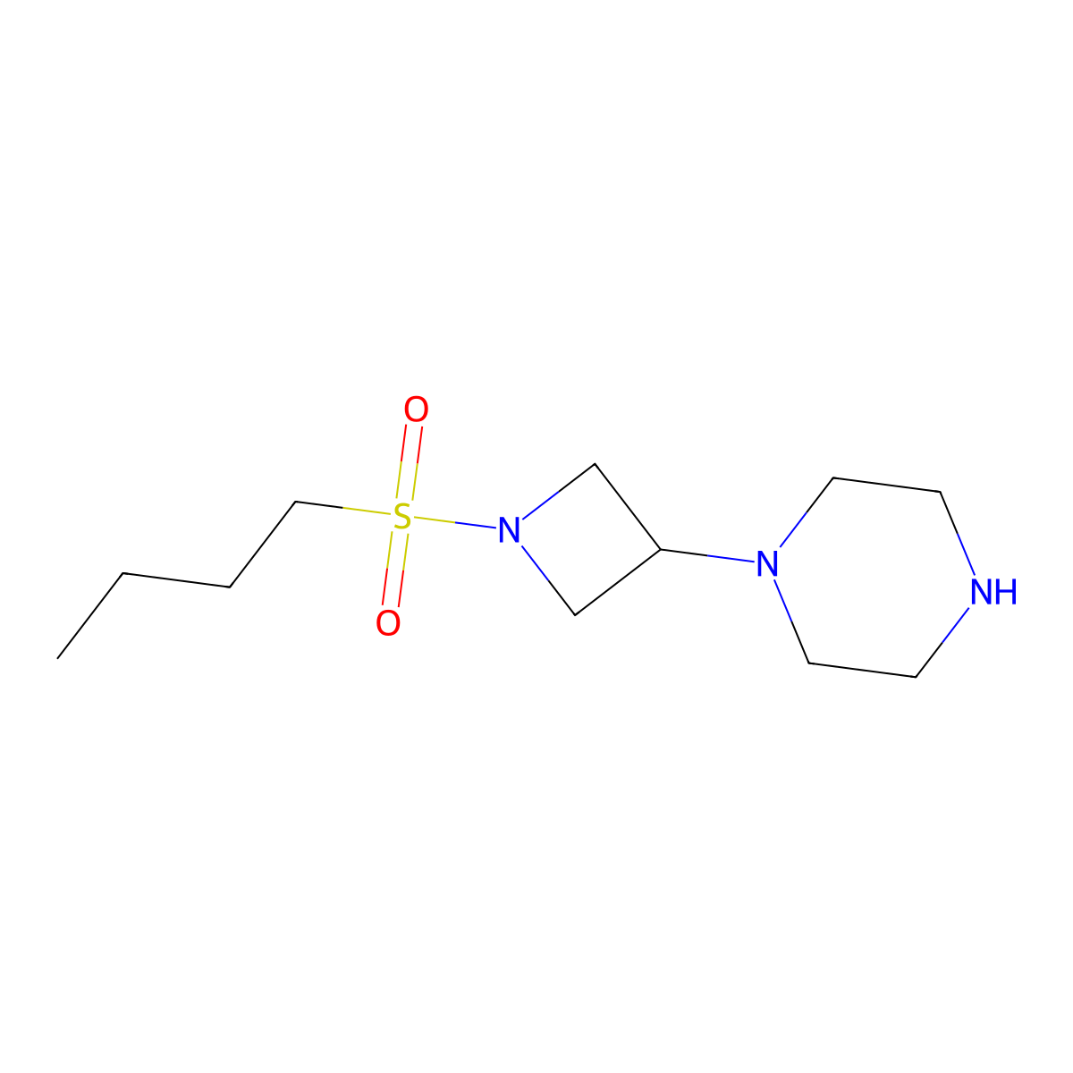 1-(1-(Butylsulfonyl)azetidin-3-yl)piperazine molecular structure, CAS 1465519-65-6