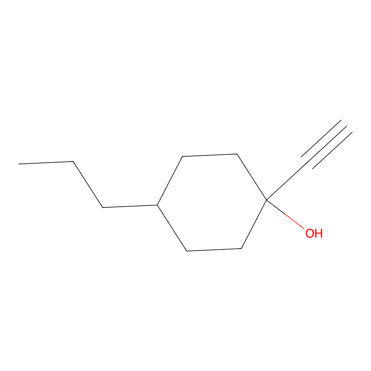 1-Ethynyl-4-propylcyclohexan-1-ol molecular structure, CAS 1465520-17-5