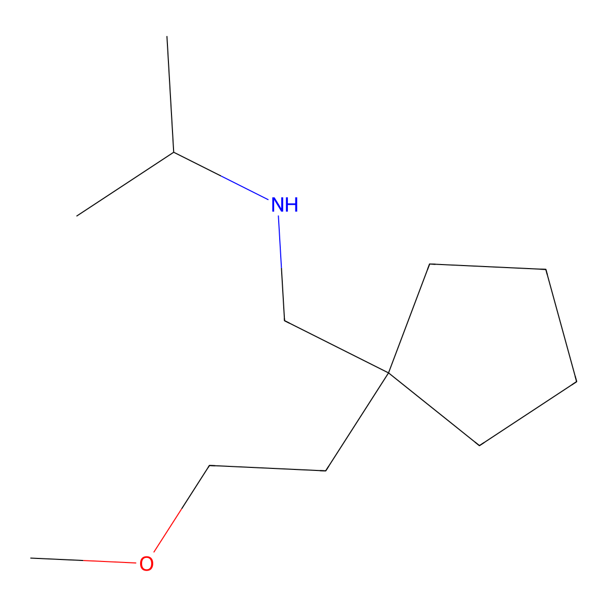 n-((1-(2-Methoxyethyl)cyclopentyl)methyl)propan-2-amine molecular structure, CAS 1465522-67-1