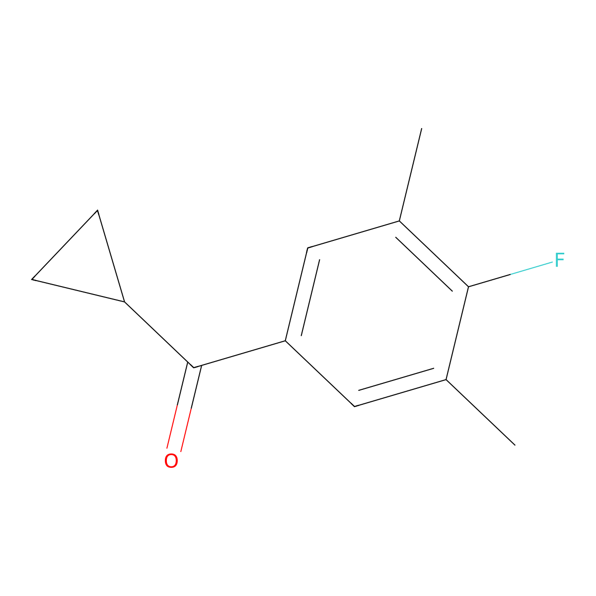 Cyclopropyl(4-fluoro-3,5-dimethylphenyl)methanone molecular structure, CAS 1465527-98-3