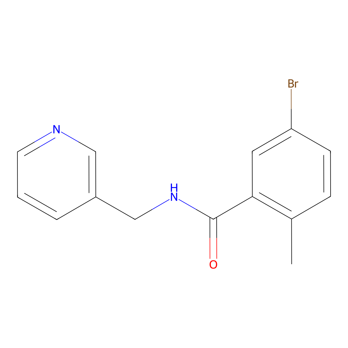 5-bromo-2-methyl-N-(pyridin-3-ylmethyl)benzamide molecular structure, CAS 1465533-35-0