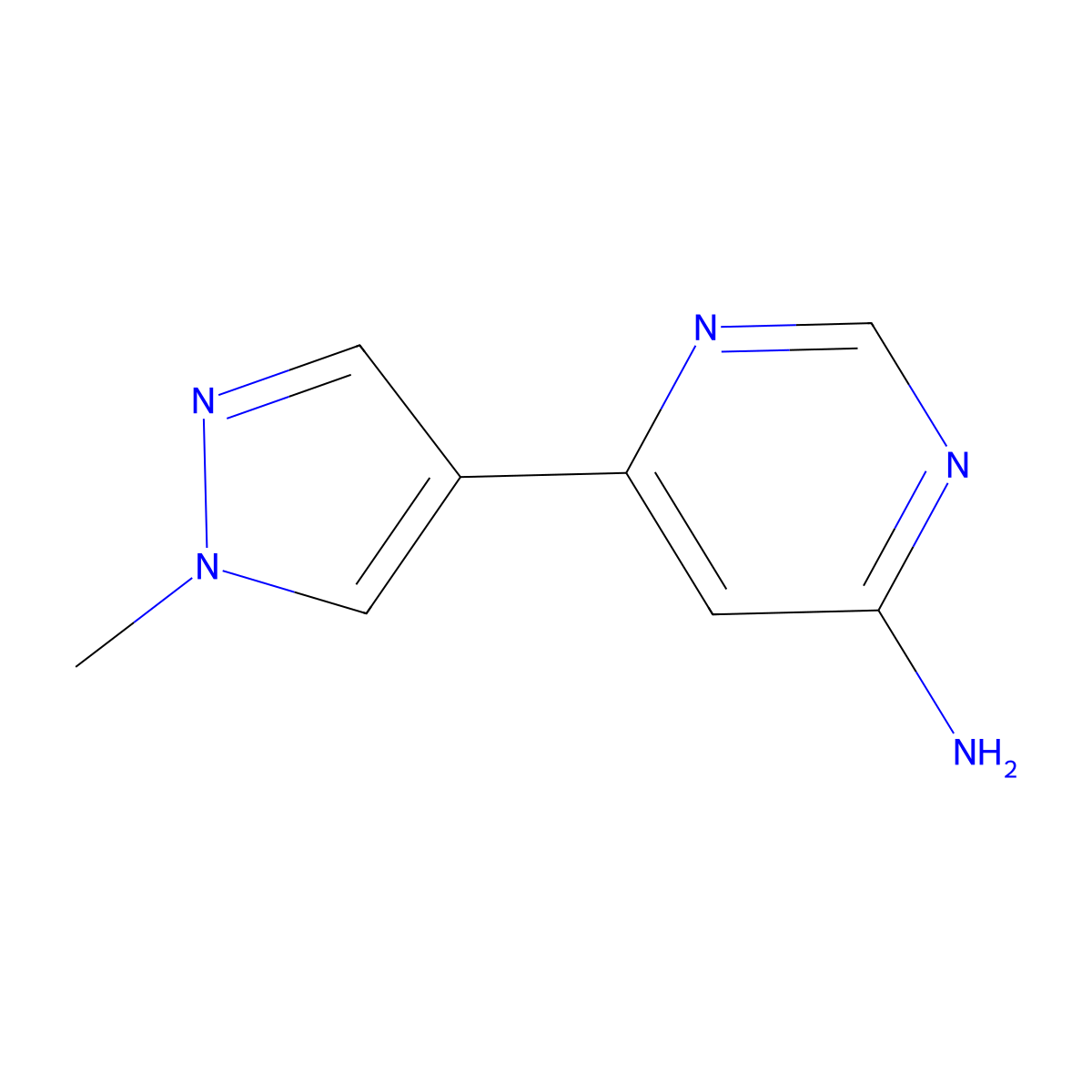 6-(1-Methyl-1H-pyrazol-4-yl)pyrimidin-4-amine molecular structure, CAS 1465534-74-0