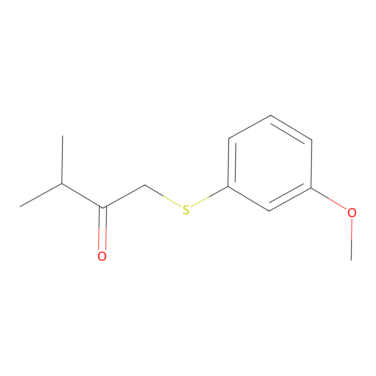 1-((3-Methoxyphenyl)thio)-3-methylbutan-2-one molecular structure, CAS 1465548-25-7