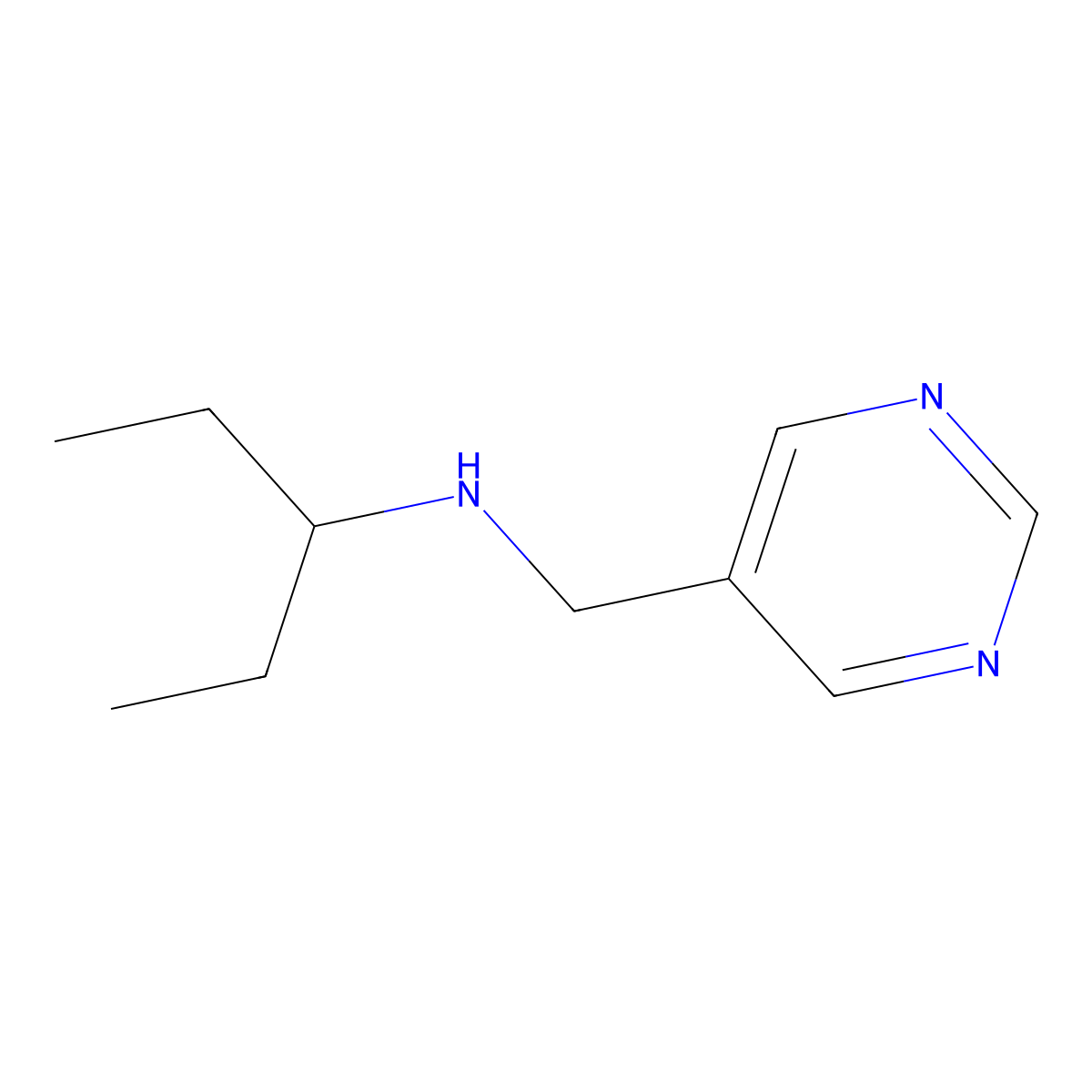 (Pentan-3-yl)[(pyrimidin-5-yl)methyl]amine molecular structure, CAS 1465576-19-5