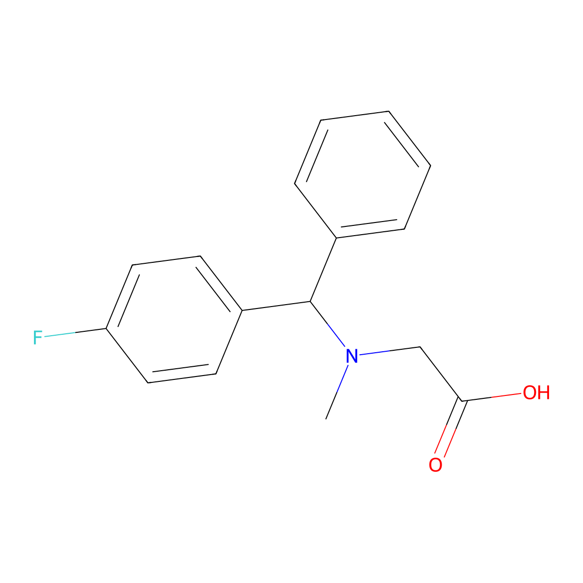 2-{[(4-Fluorophenyl)(phenyl)methyl](methyl)amino}acetic acid molecular structure, CAS 1465596-52-4