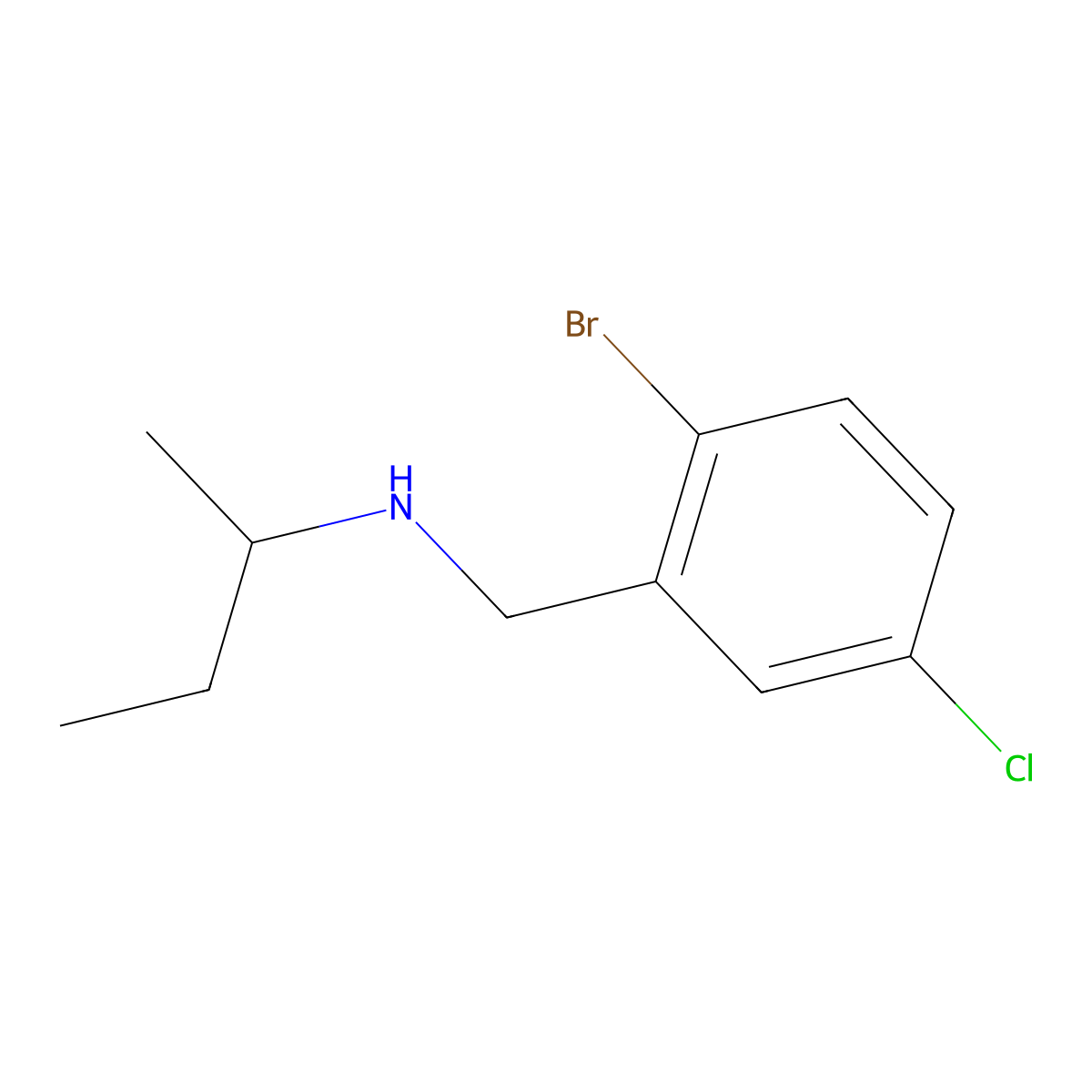 [(2-Bromo-5-chlorophenyl)methyl](butan-2-yl)amine molecular structure, CAS 1465596-93-3