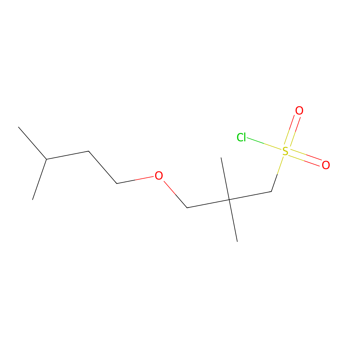 3-(Isopentyloxy)-2,2-dimethylpropane-1-sulfonyl chloride molecular structure, CAS 1465601-72-2
