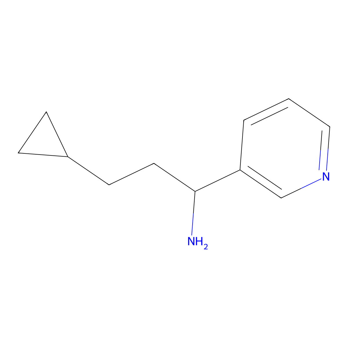 3-Cyclopropyl-1-(pyridin-3-yl)propan-1-amine molecular structure, CAS 1465605-78-0