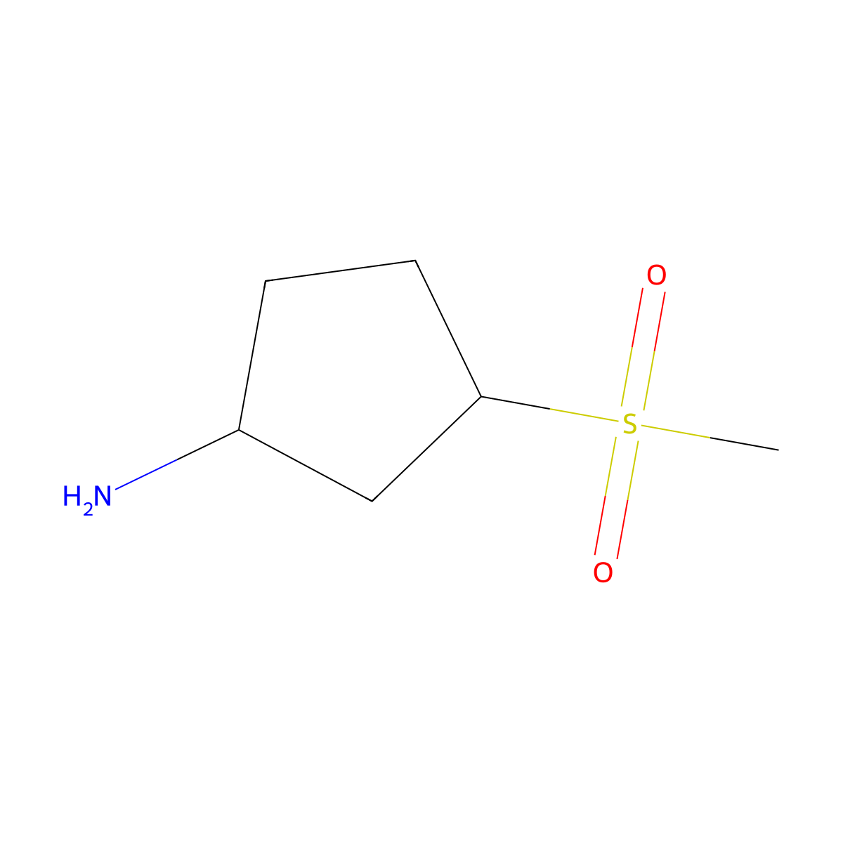 3-Methanesulfonylcyclopentan-1-amine molecular structure, CAS 1465622-04-1