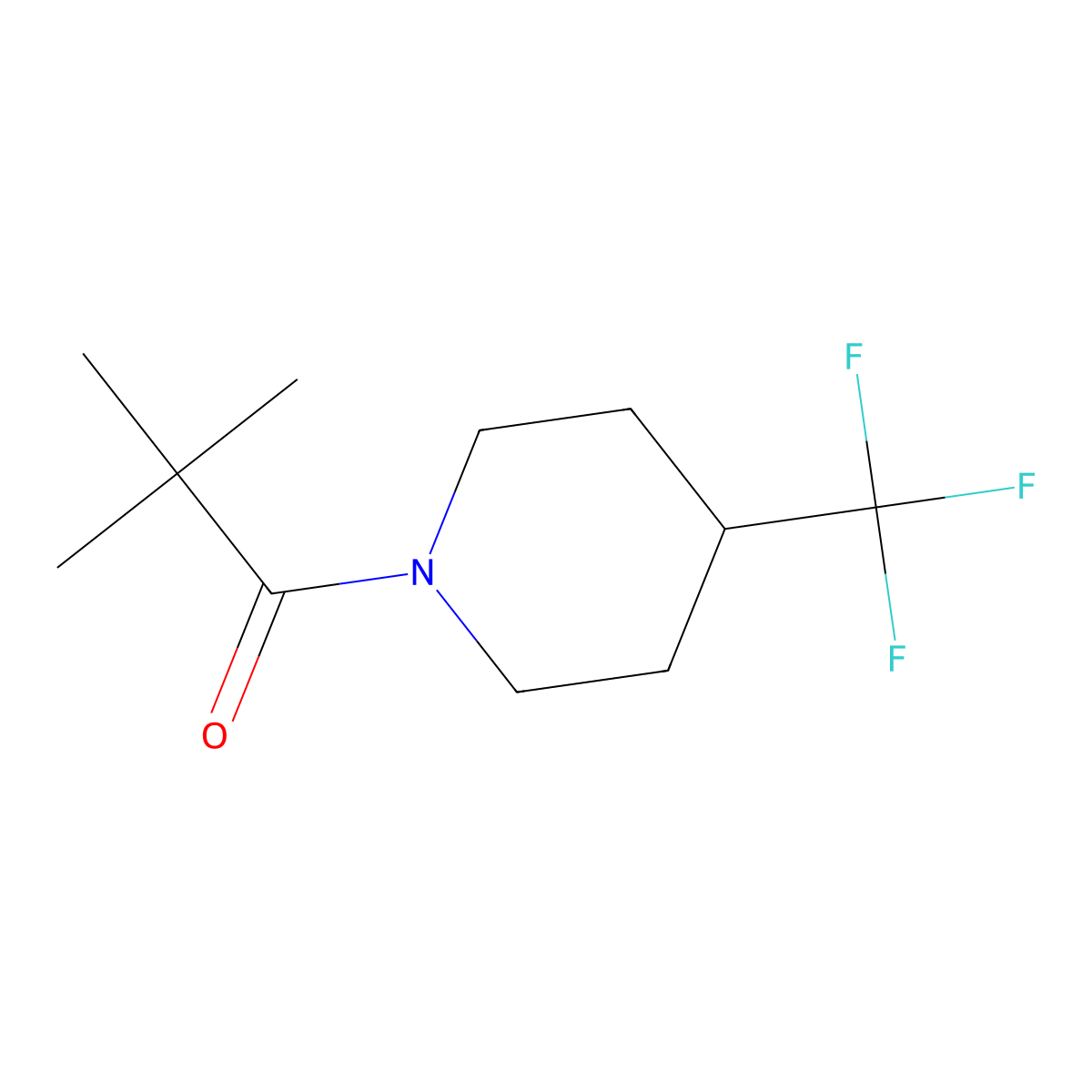 2,2-Dimethyl-1-[4-(trifluoromethyl)piperidin-1-yl]propan-1-one molecular structure, CAS 1465630-54-9