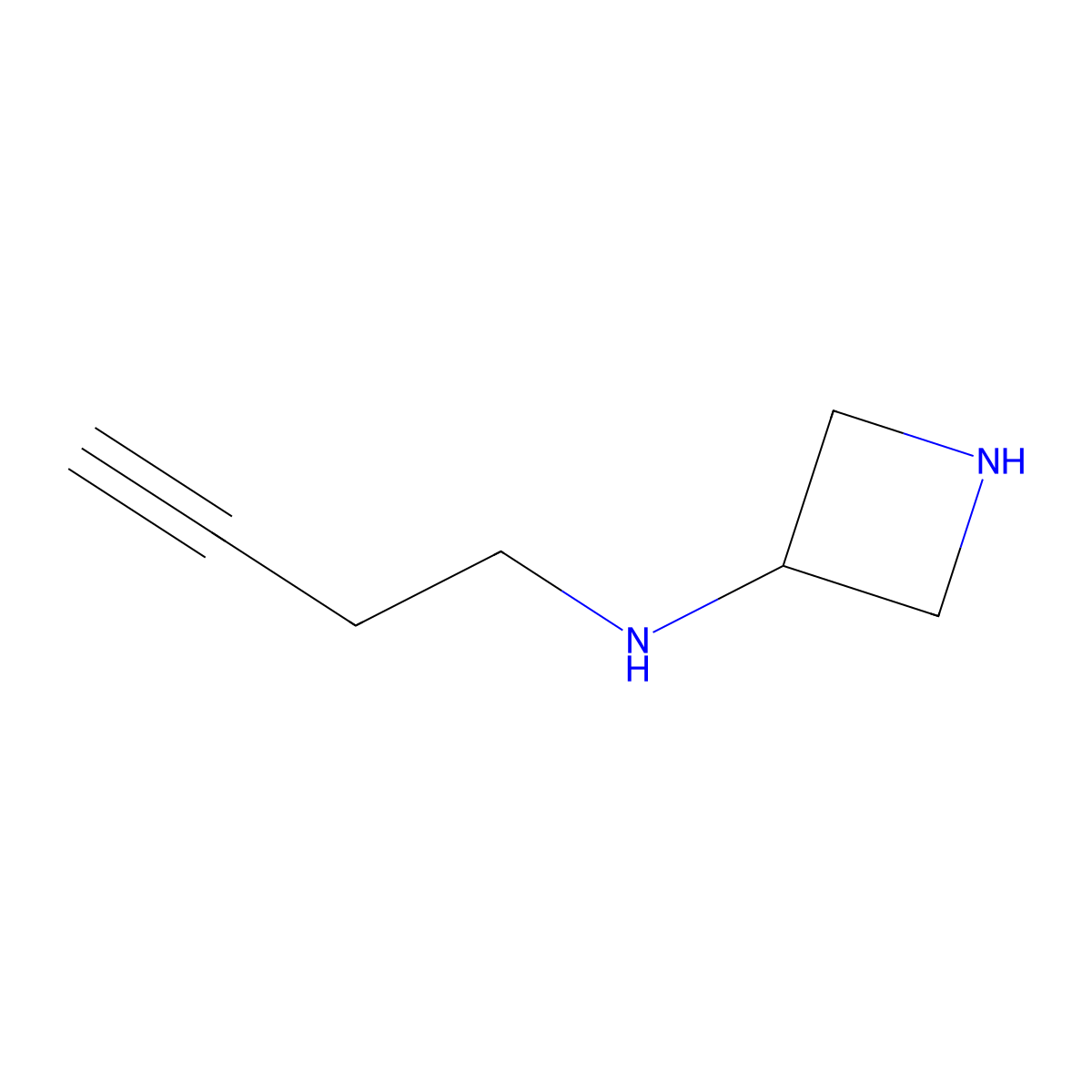 N-(but-3-yn-1-yl)azetidin-3-amine molecular structure, CAS 1465641-46-6