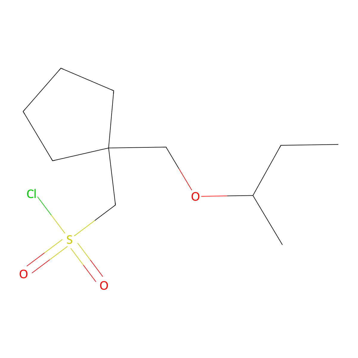(1-(Sec-butoxymethyl)cyclopentyl)methanesulfonyl chloride molecular structure, CAS 1465644-24-9