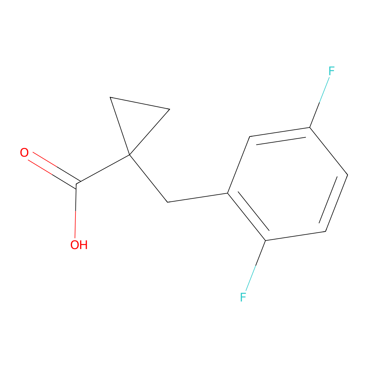 1-(2,5-Difluorobenzyl)cyclopropane-1-carboxylic acid molecular structure, CAS 1465646-97-2