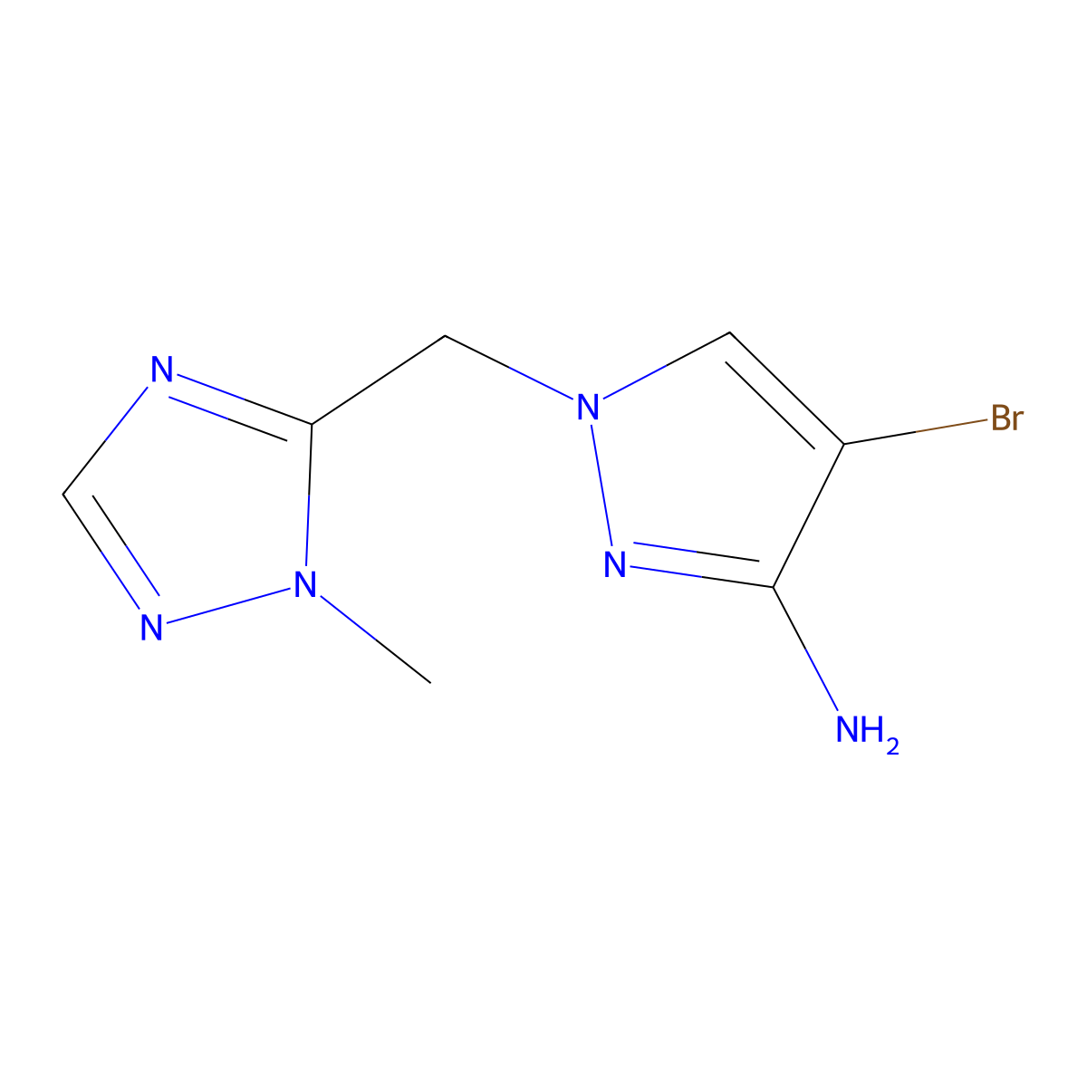 4-Bromo-1-[(1-methyl-1H-1,2,4-triazol-5-YL)methyl]-1H-pyrazol-3-amine molecular structure, CAS 1465649-41-5