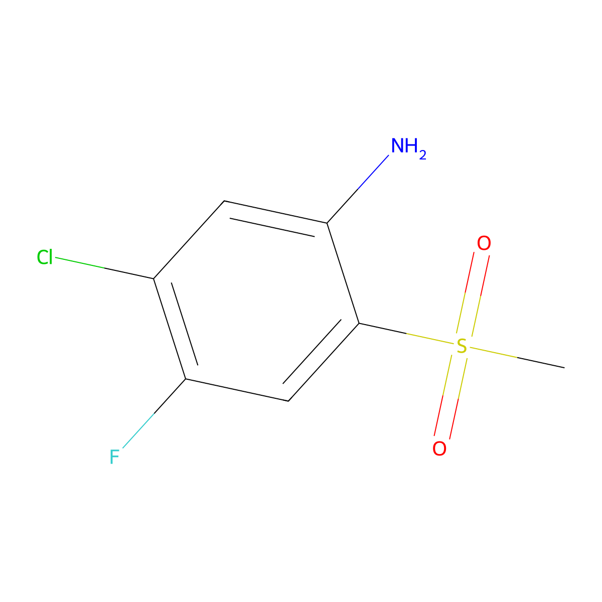 5-Chloro-4-fluoro-2-methanesulfonylaniline molecular structure, CAS 1465676-51-0