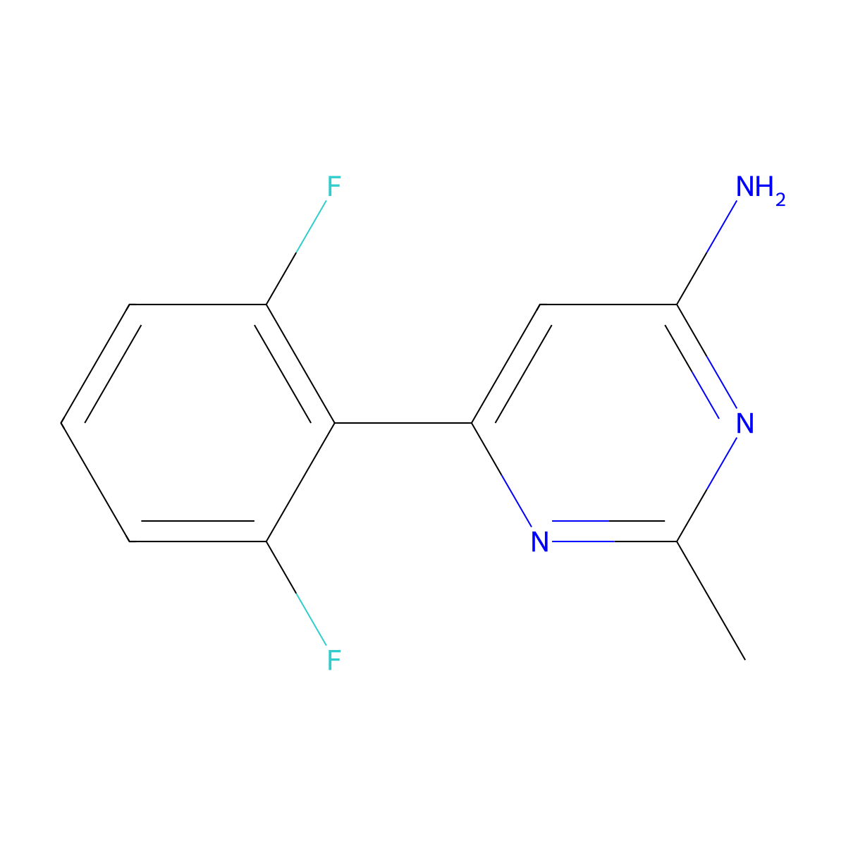 6-(2,6-Difluorophenyl)-2-methylpyrimidin-4-amine molecular structure, CAS 1465678-70-9