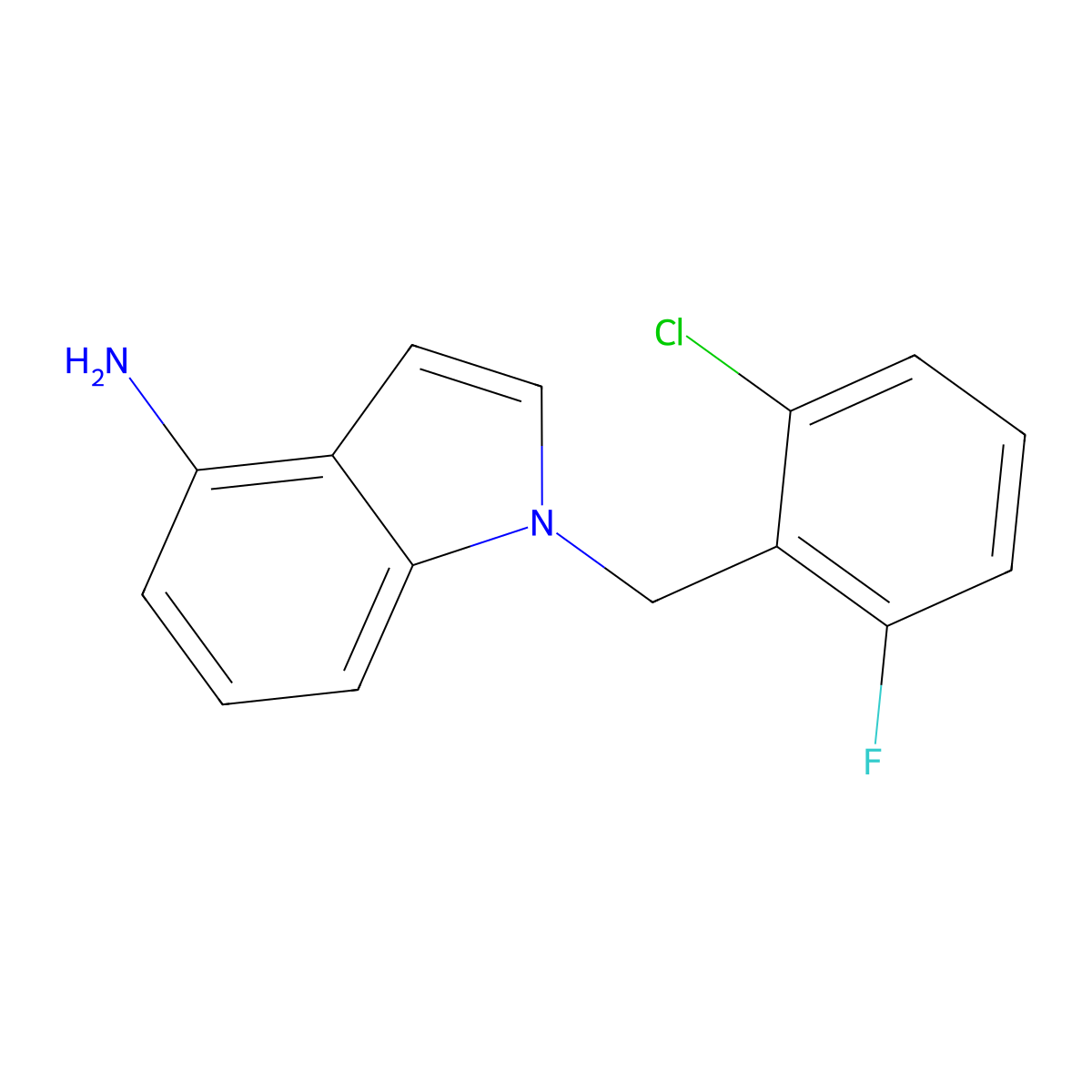 1-(2-chloro-6-fluorobenzyl)-1H-indol-4-amine molecular structure, CAS 1465712-91-7