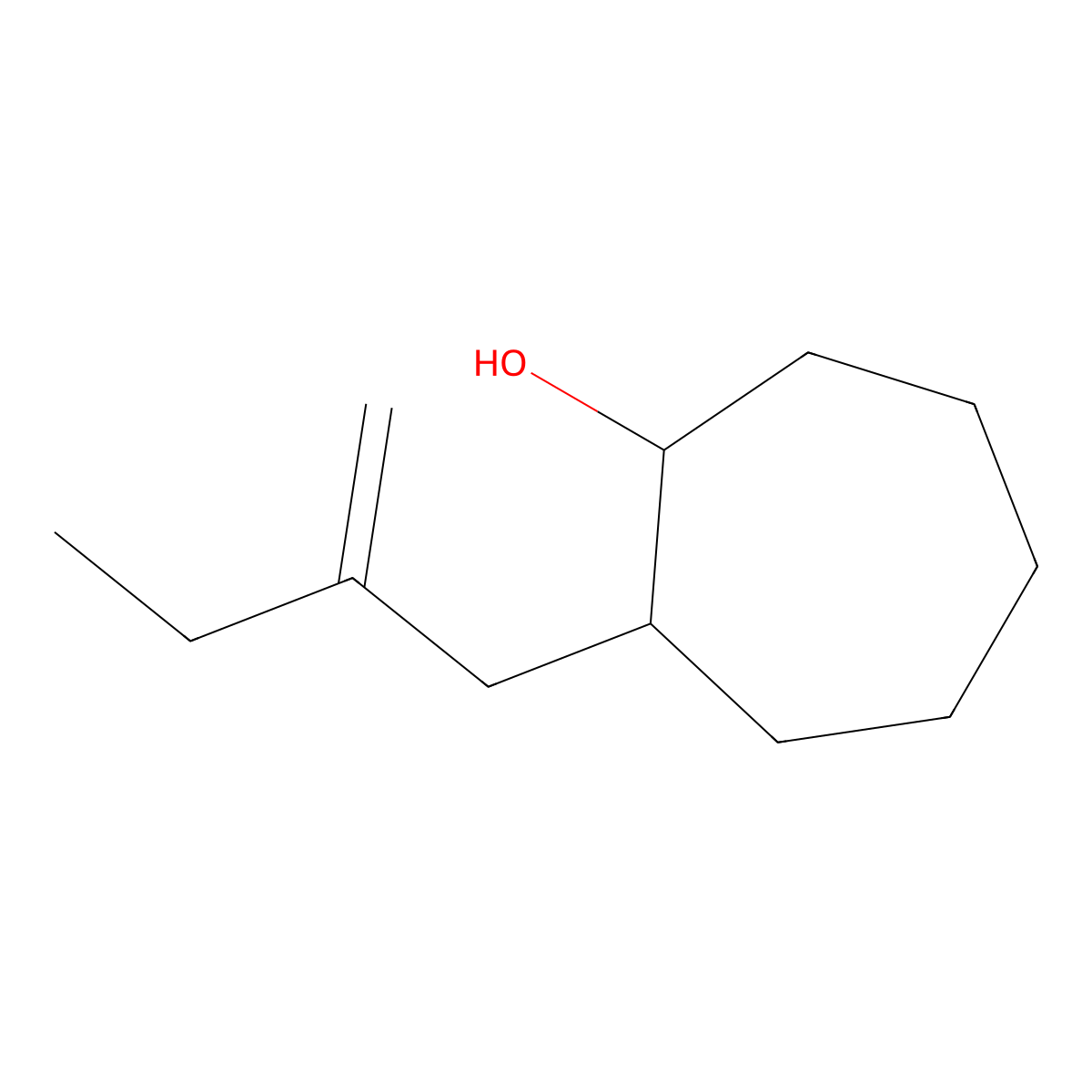 2-(2-Methylidenebutyl)cycloheptan-1-ol molecular structure, CAS 1465737-86-3