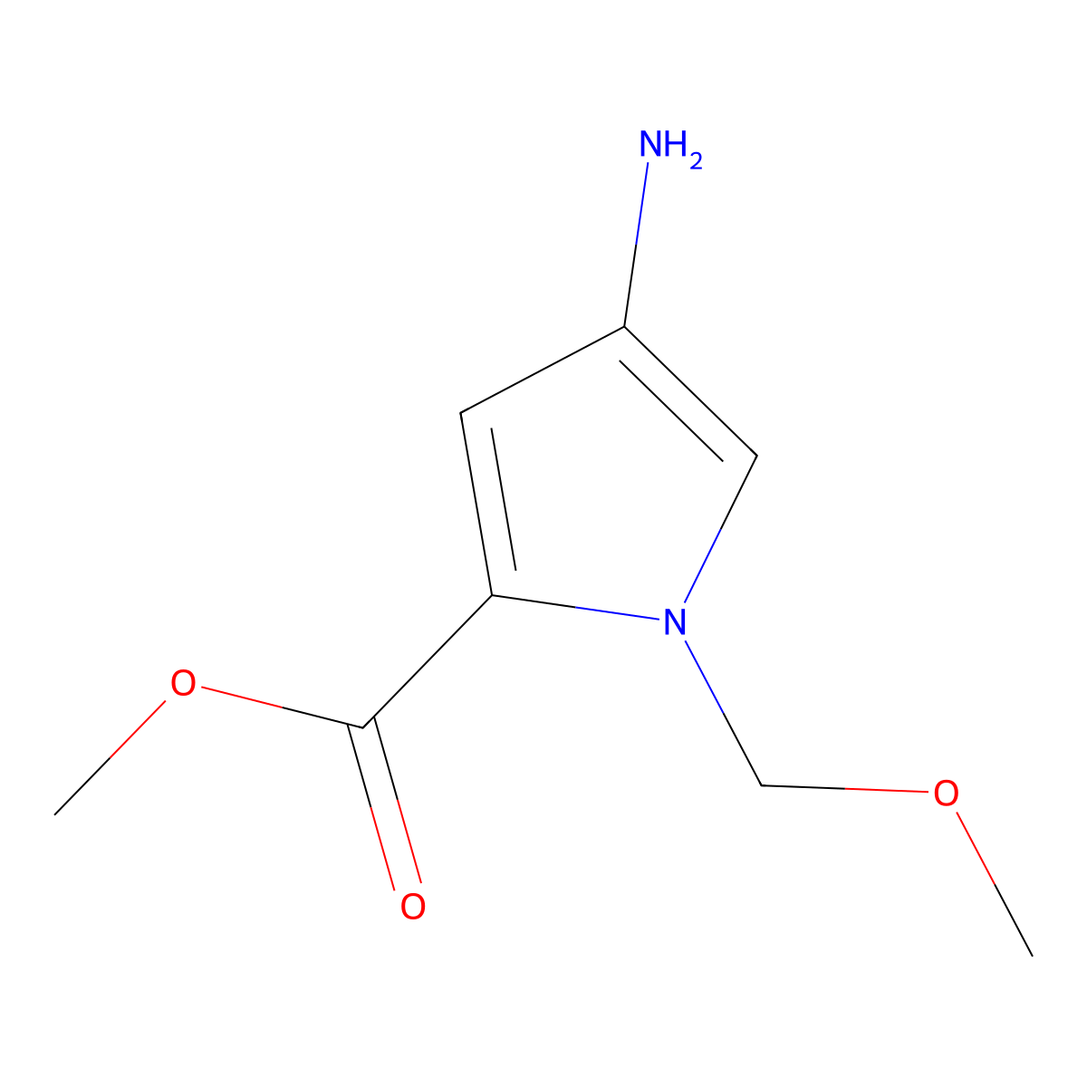 Methyl 4-amino-1-(methoxymethyl)-1h-pyrrole-2-carboxylate molecular structure, CAS 1465768-77-7
