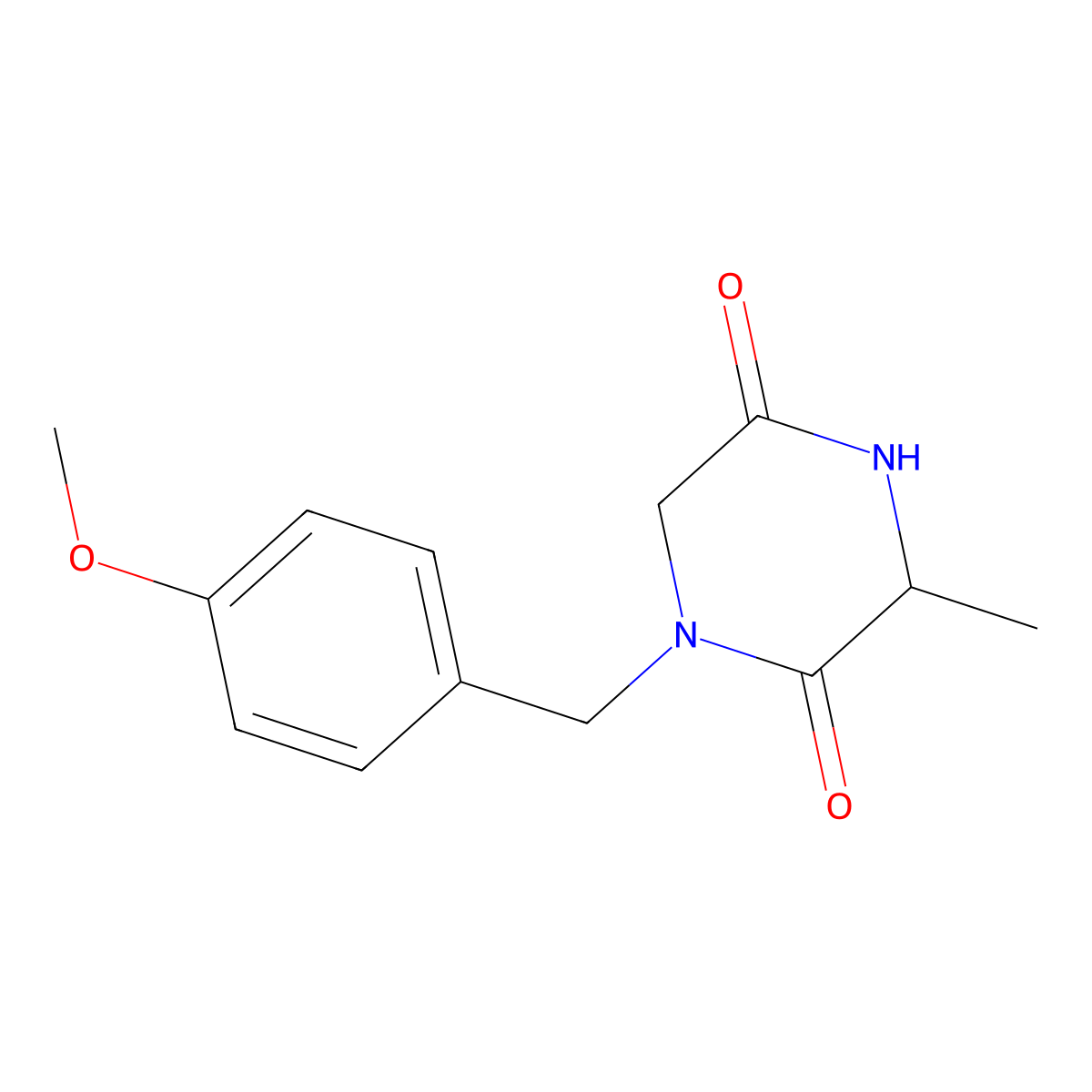 1-[(4-Methoxyphenyl)methyl]-3-methylpiperazine-2,5-dione molecular structure, CAS 1465769-17-8