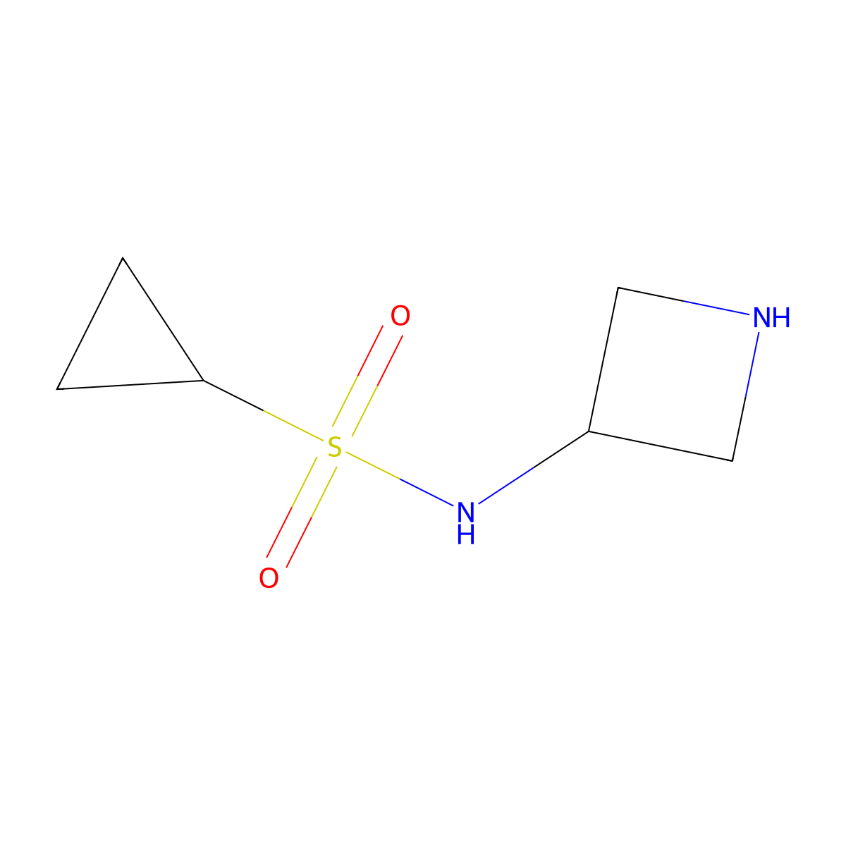 N-(azetidin-3-yl)cyclopropanesulfonamide molecular structure, CAS 1465775-64-7
