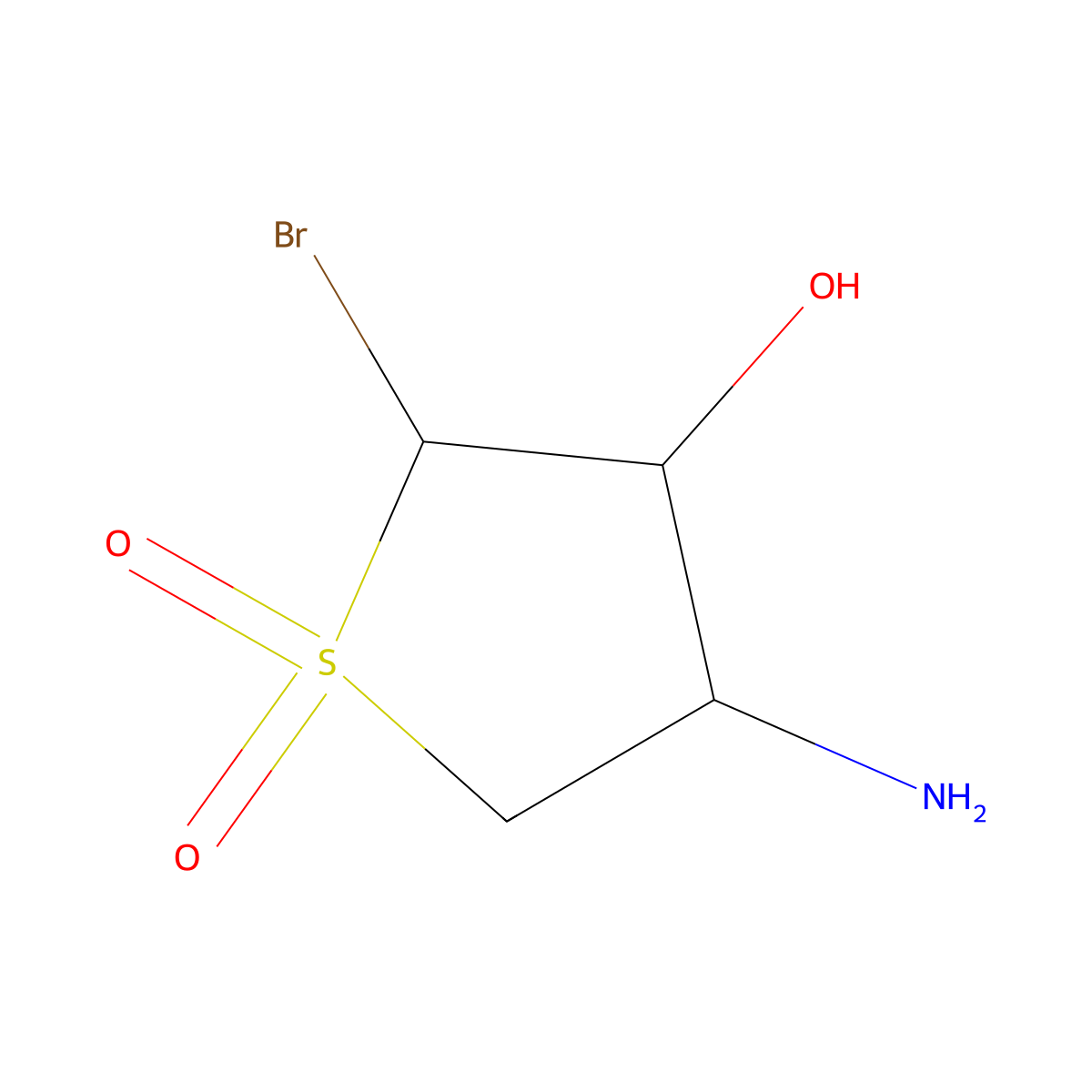 4-Amino-2-bromotetrahydrothiophene-3-OL 1,1-dioxide molecular structure, CAS 146578-03-2