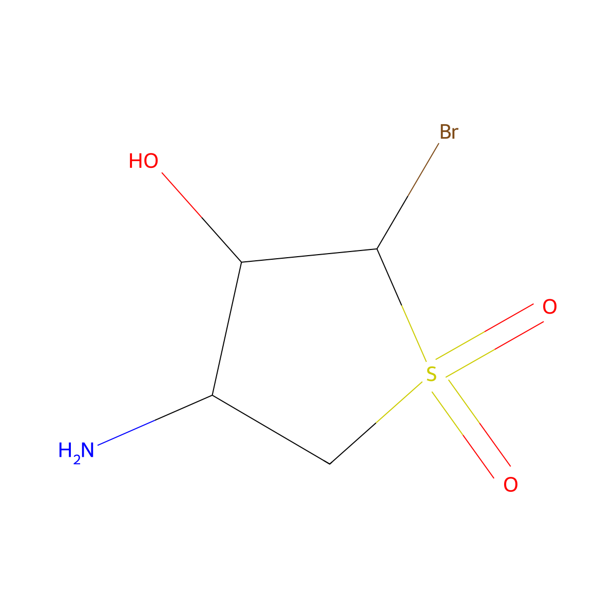 4-Amino-2-bromotetrahydrothiophene-3-OL 1,1-dioxide molecular structure, CAS 146578-03-2