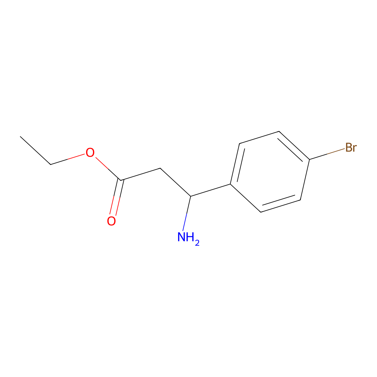 Ethyl 3-amino-3-(4-bromophenyl)propanoate molecular structure, CAS 146579-92-2