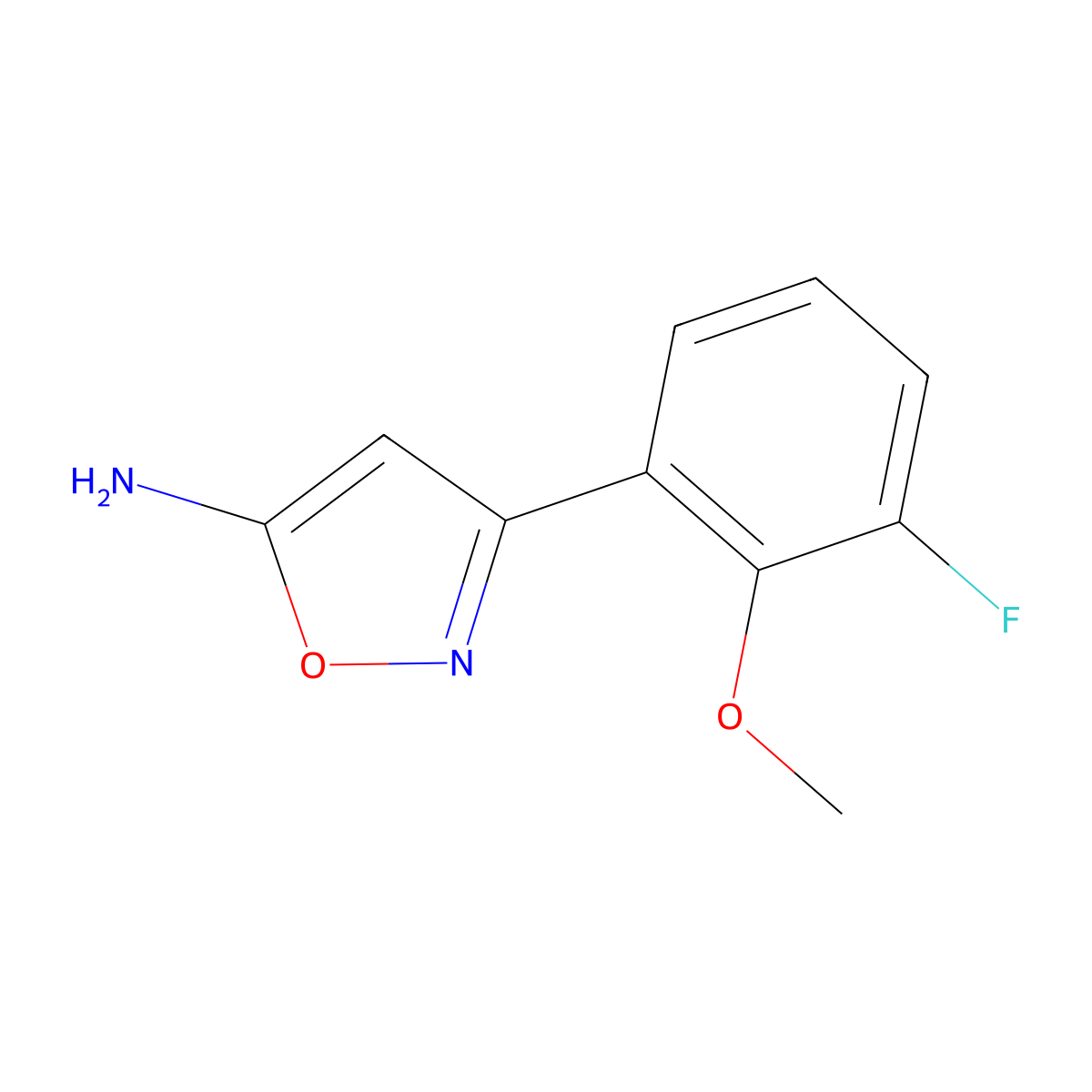 3-(3-Fluoro-2-methoxy-phenyl)isoxazol-5-amine molecular structure, CAS 1465812-19-4