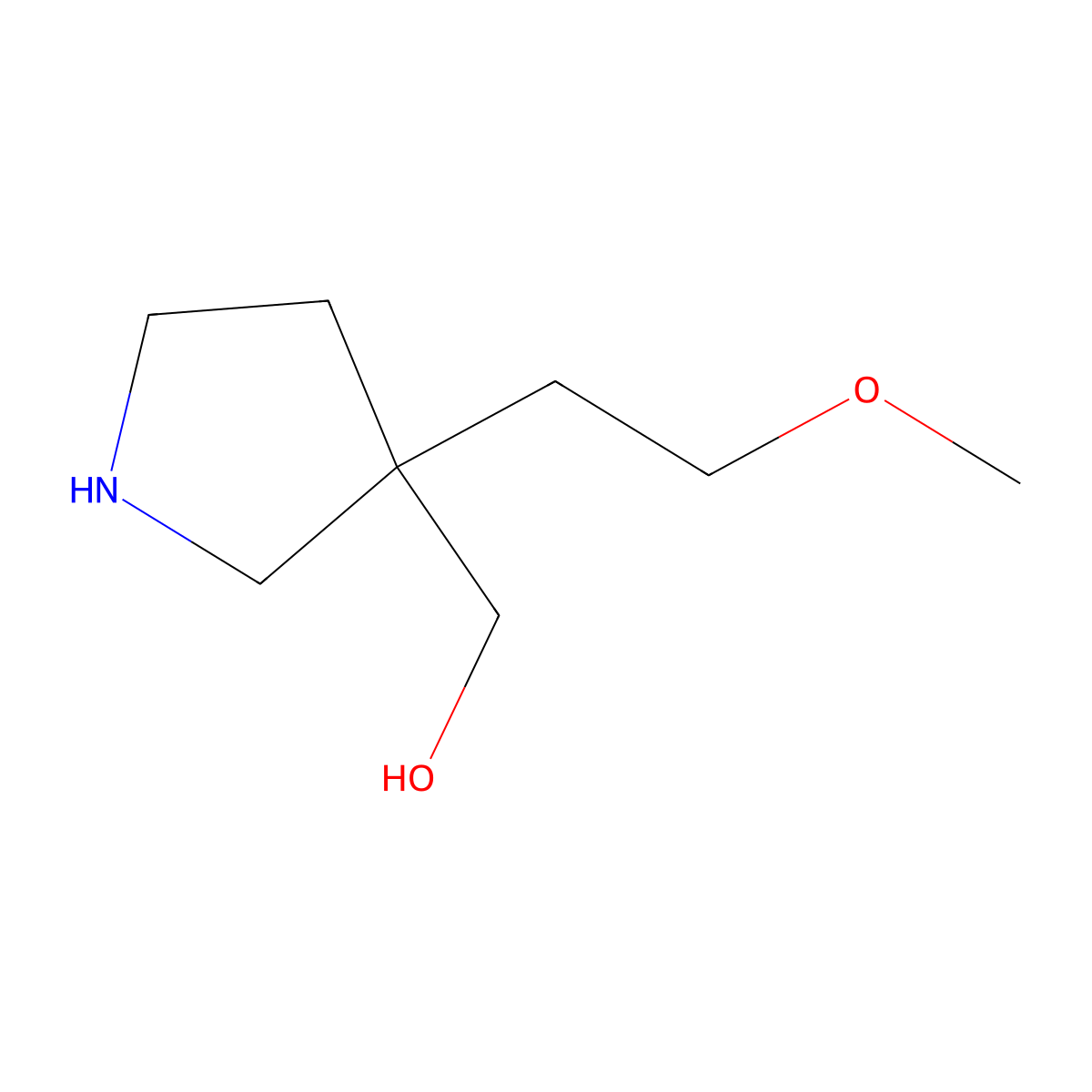 [3-(2-Methoxyethyl)pyrrolidin-3-yl]methanol molecular structure, CAS 1465819-17-3