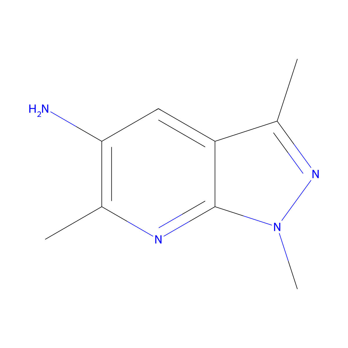 1,3,6-Trimethyl-1H-pyrazolo[3,4-b]pyridin-5-amine molecular structure, CAS 1465829-23-5