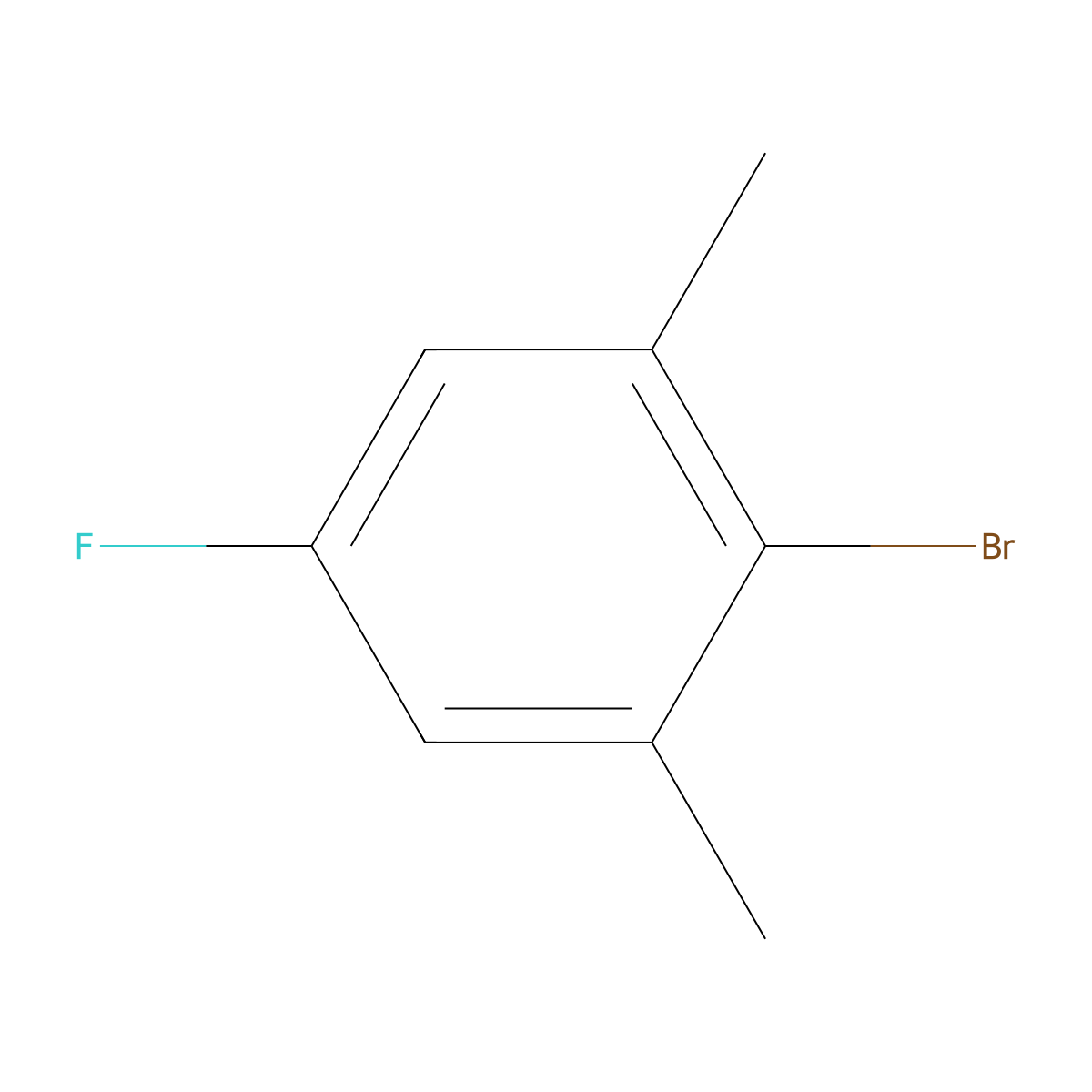 2-Bromo-5-fluoro-1,3-dimethylbenzene molecular structure, CAS 14659-58-6