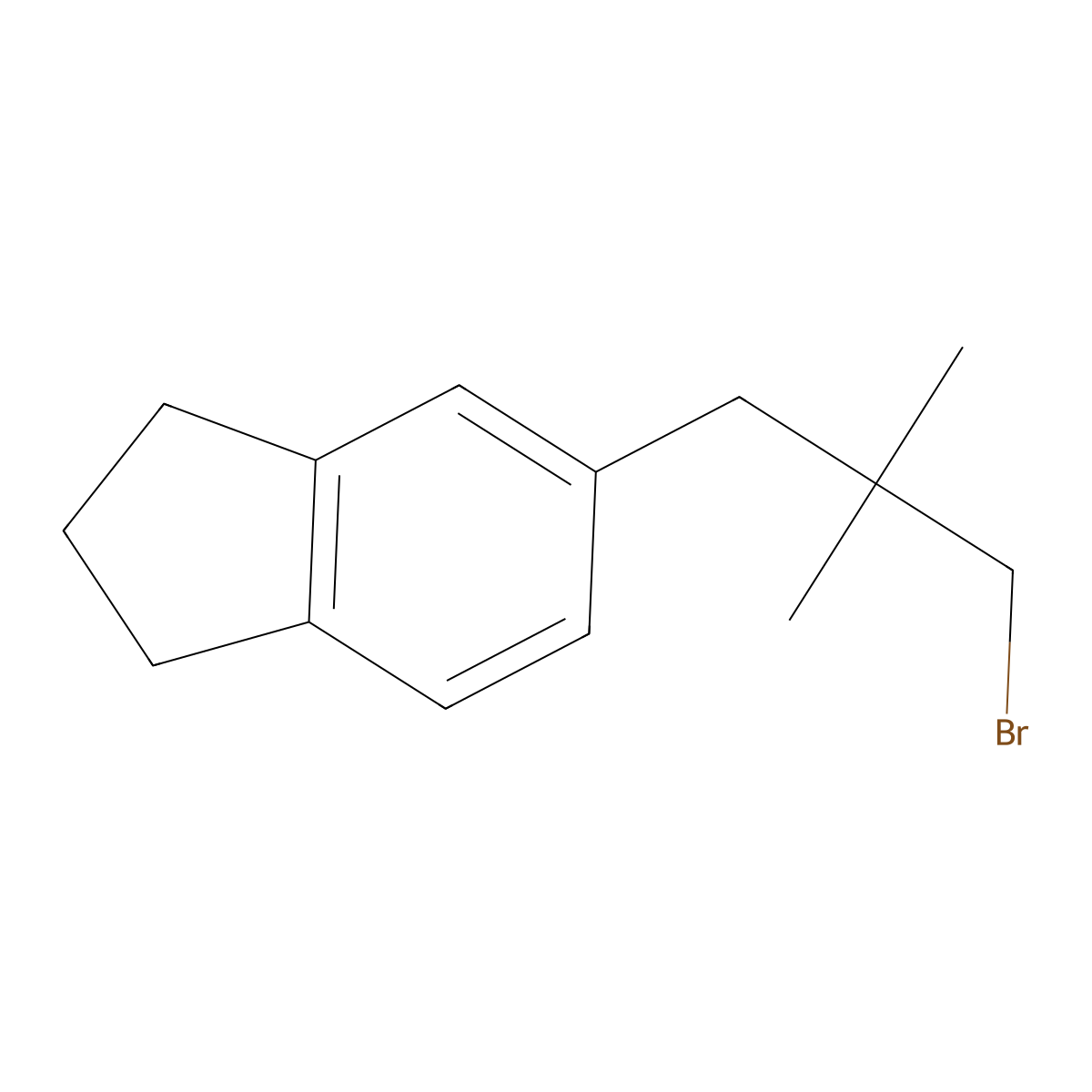 5-(3-bromo-2,2-dimethylpropyl)-2,3-dihydro-1H-indene molecular structure, CAS 1465912-94-0