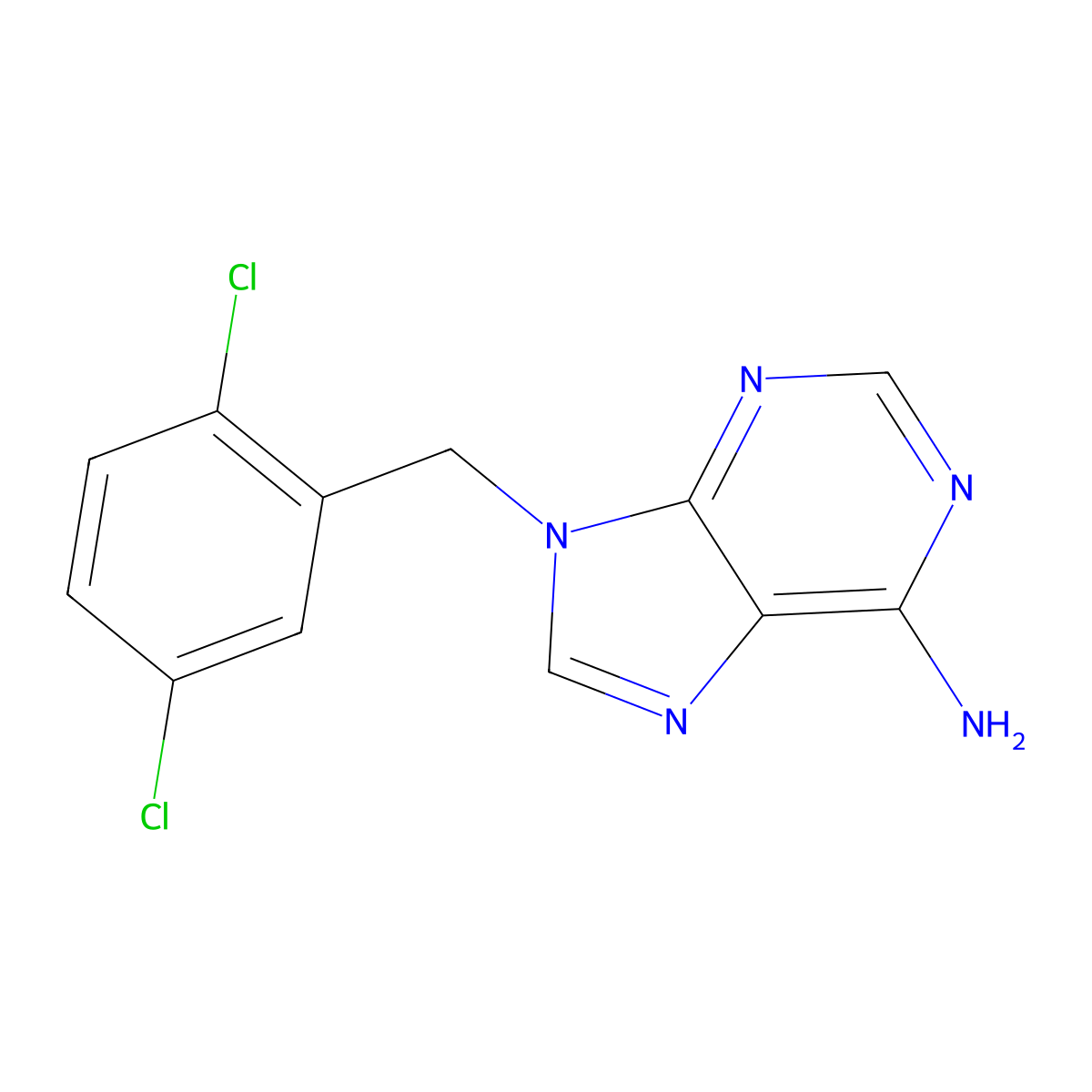 9-(2,5-dichlorobenzyl)-9H-purin-6-amine molecular structure, CAS 1465922-64-8