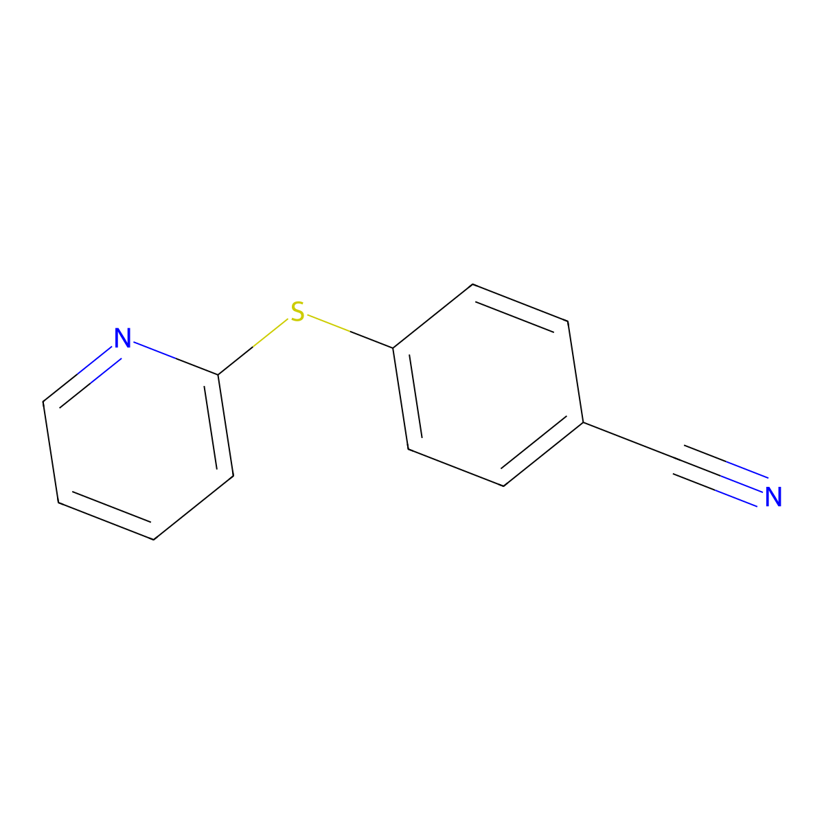4-(Pyridin-2-ylthio)benzonitrile molecular structure, CAS 146596-03-4