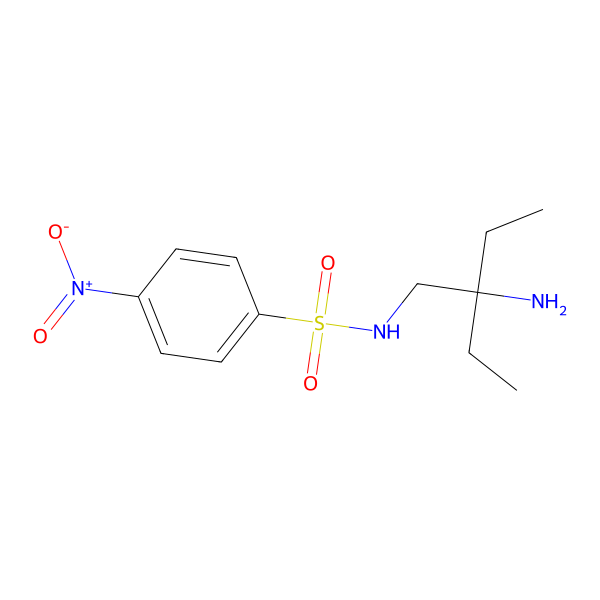 N-(2-Amino-2-ethylbutyl)-4-nitrobenzene-1-sulfonamide molecular structure, CAS 1465979-31-0