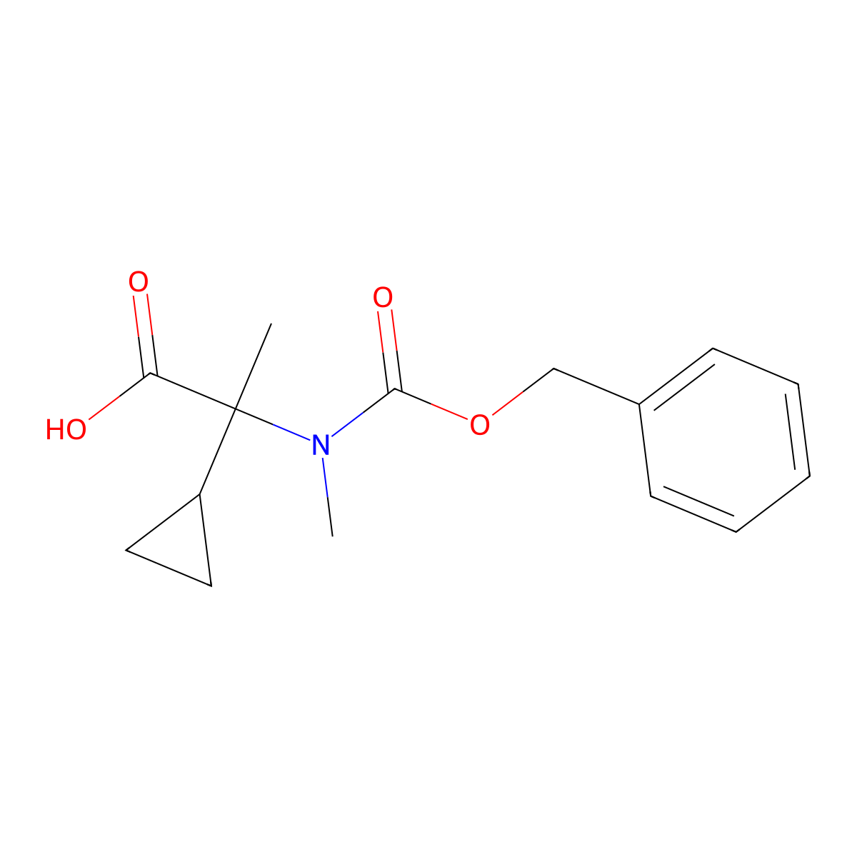 2-{[(Benzyloxy)carbonyl](methyl)amino}-2-cyclopropylpropanoic acid molecular structure, CAS 1465985-12-9